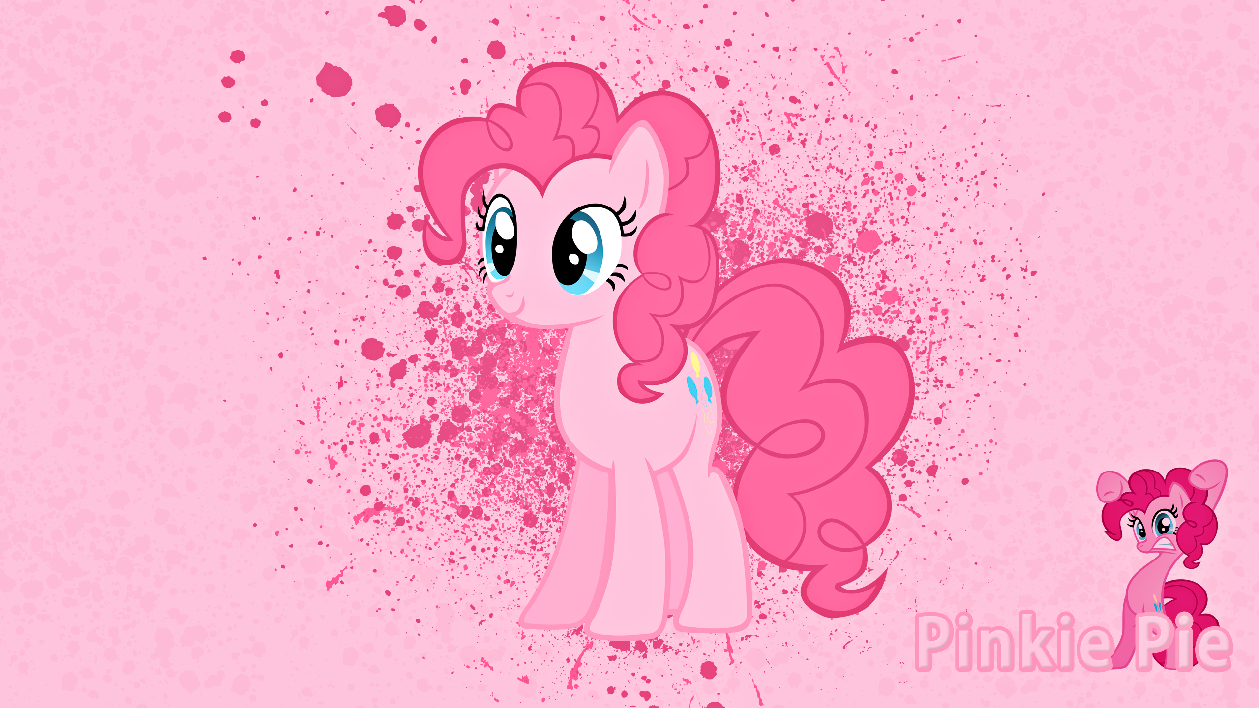 Pinkie Pie Ink Splatter Wallpaper by alanfernandoflores01 and Peachspices