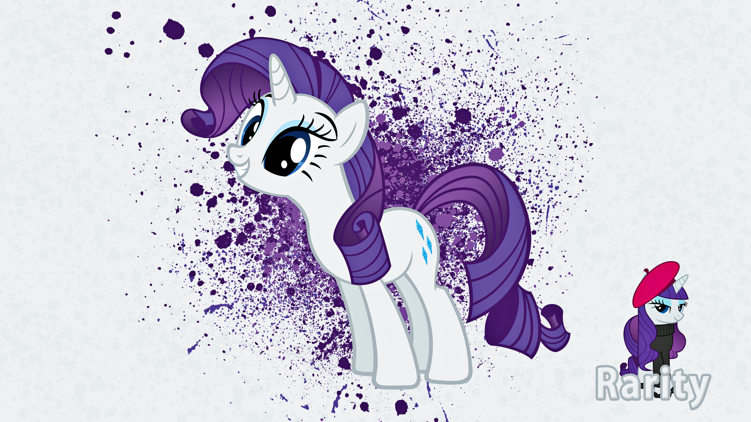 Rarity Ink Splatter Wallpaper by alanfernandoflores01, extreme-sonic and MoongazePonies