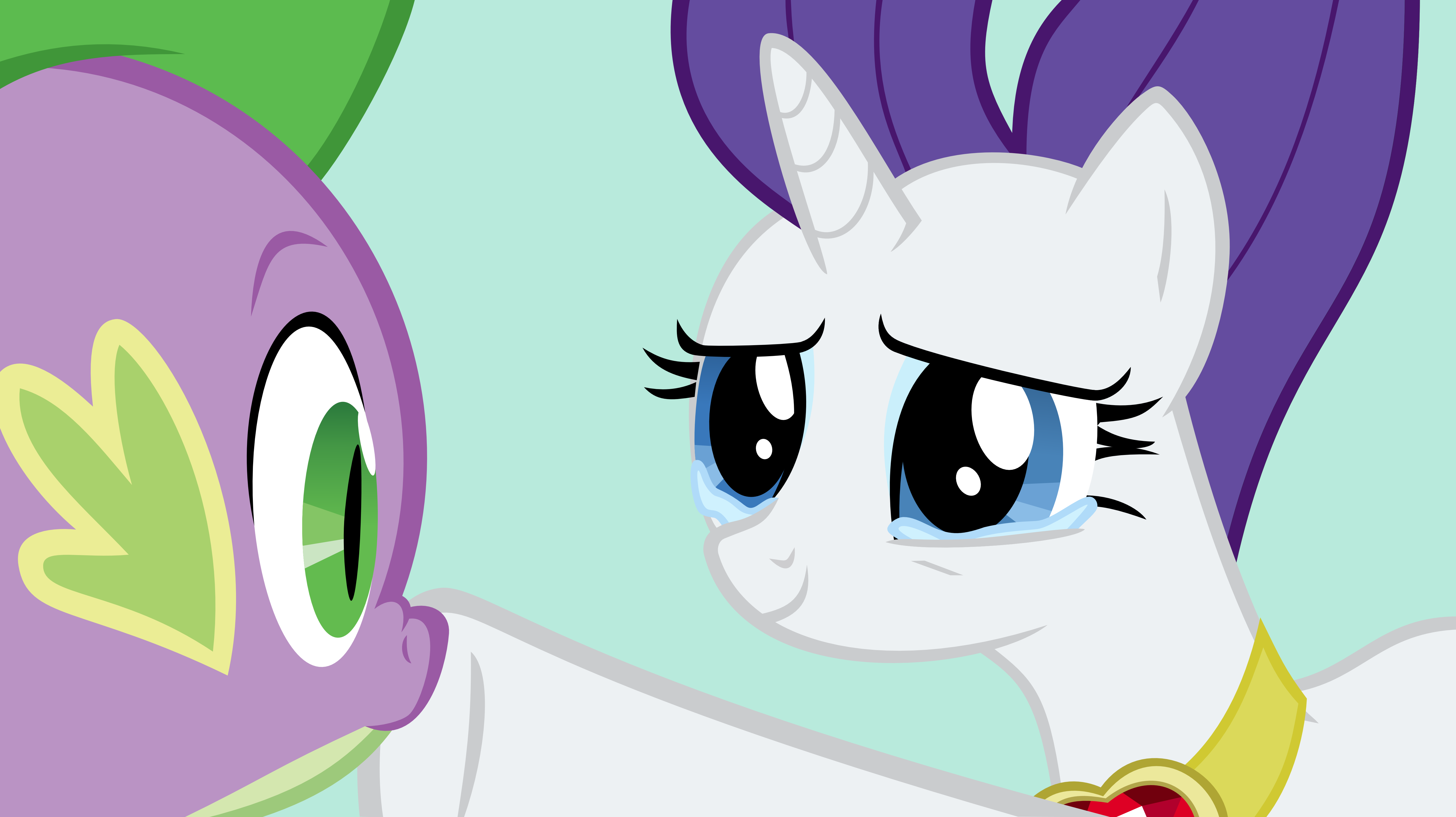 Vector of Rarity and Spike falling by Pikamander2