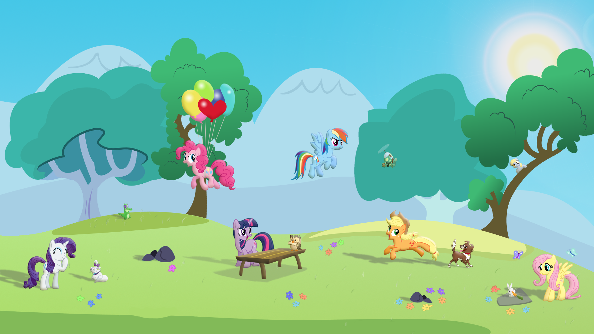 Pony Pet Play Date - Wallpaper by GrugDude