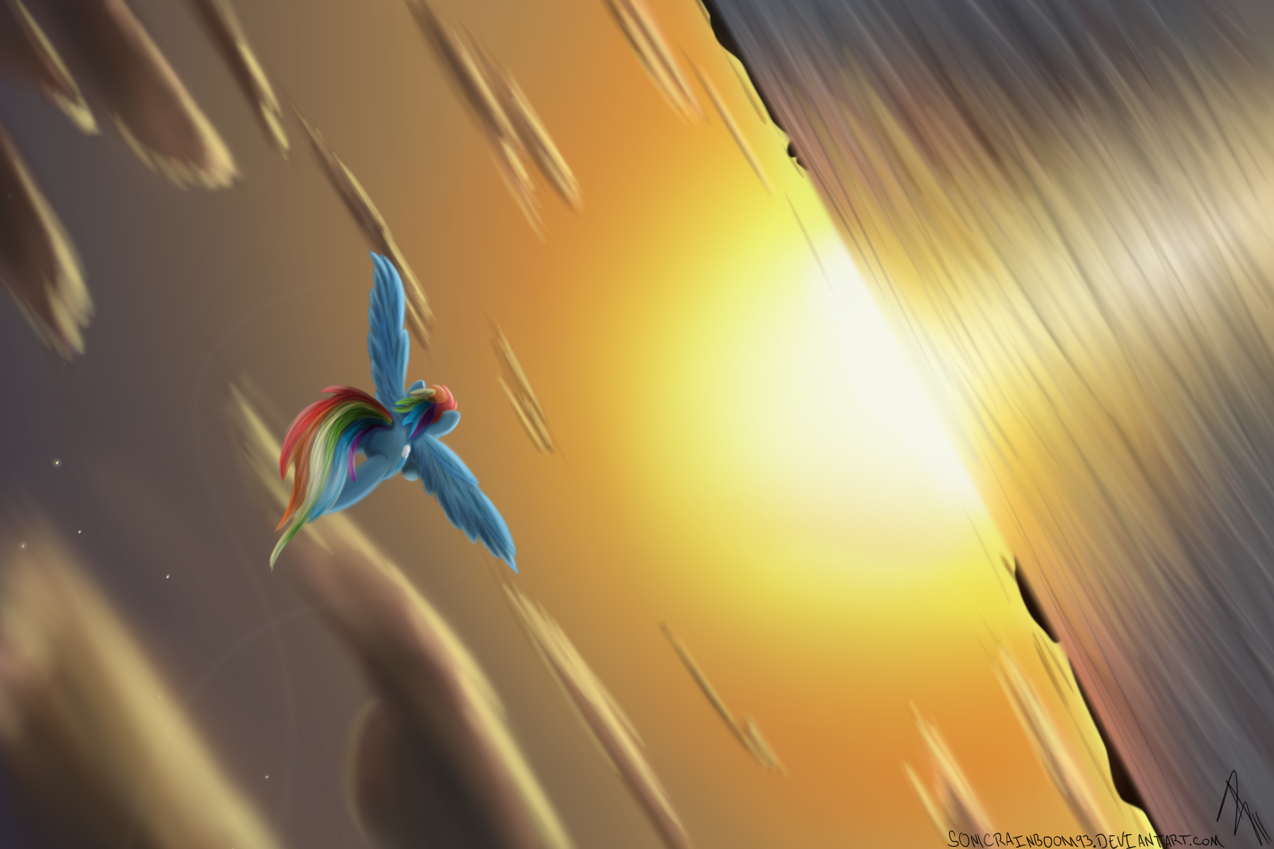 Rainbow Dash be flying by Tyruas