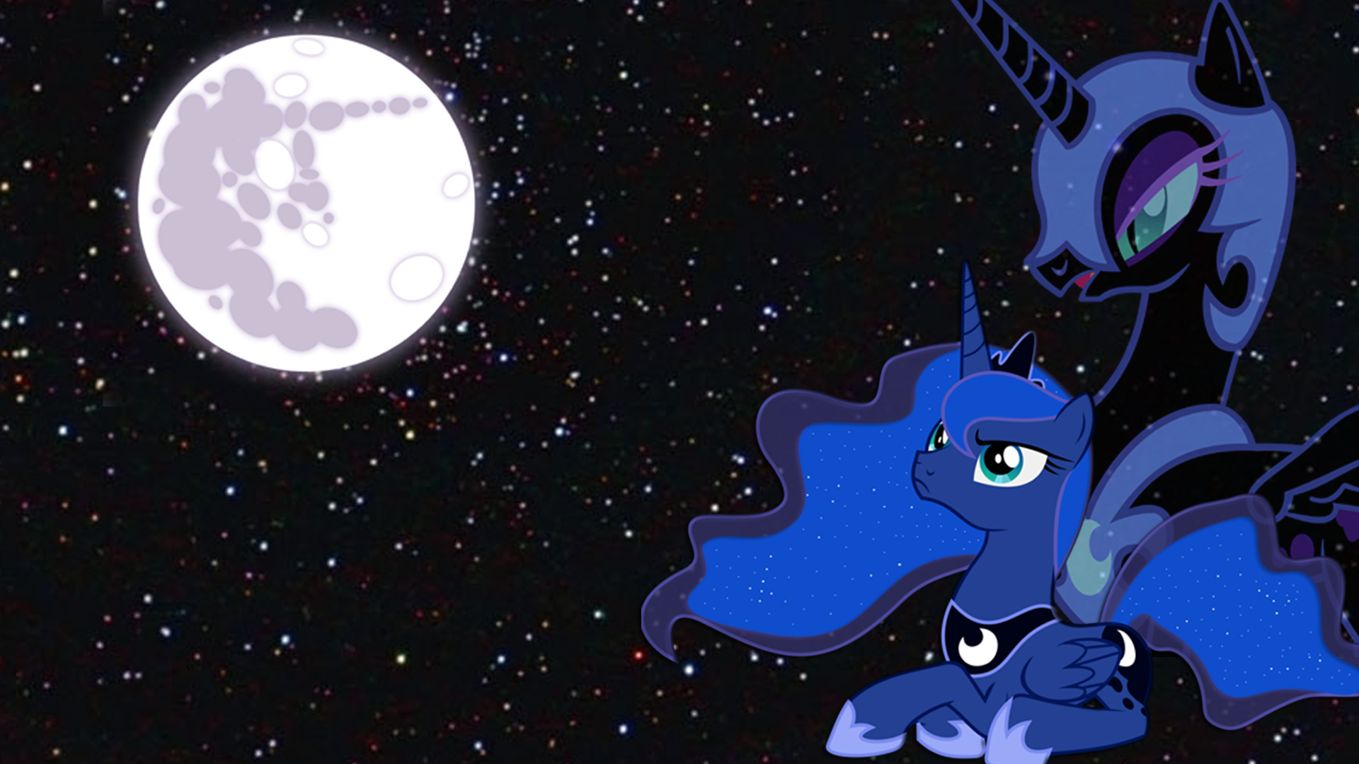 MLP:FiM Princess Luna and Nightmare moon wallpaper by Apoljak
