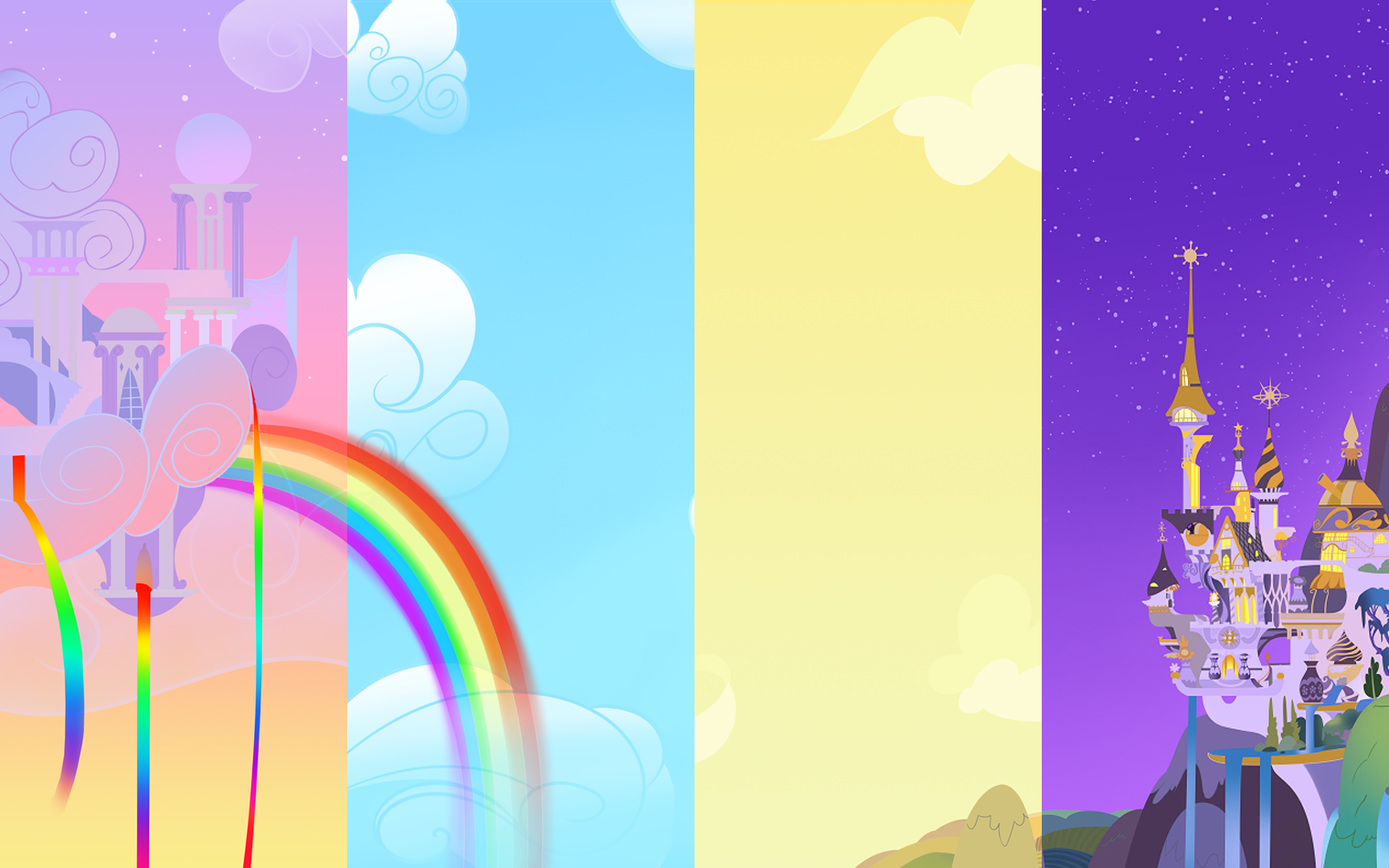 Cloudsdale Canterlot Wallpaper by BR-David and JavKiller