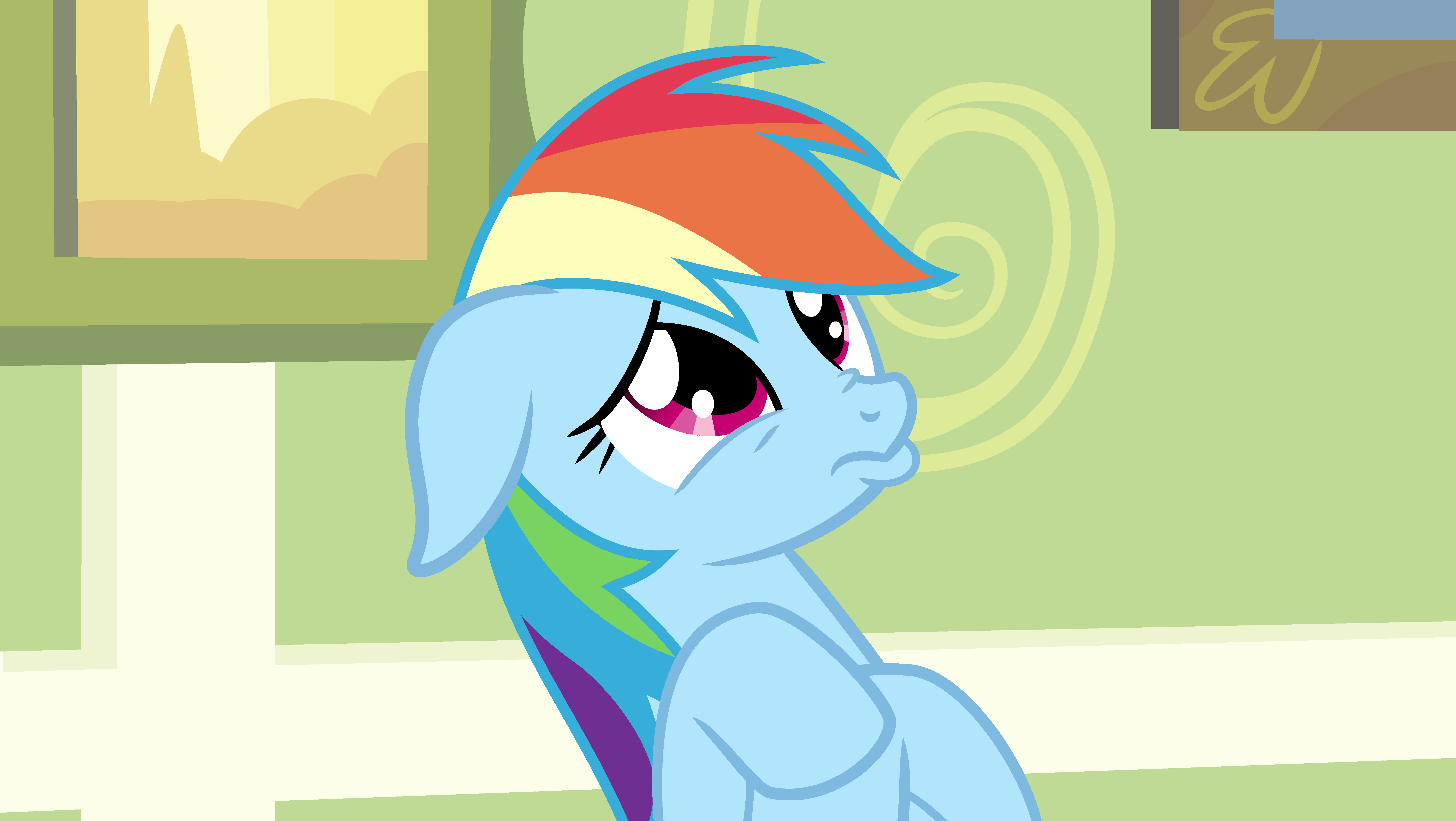 Rainbow suffering from a severe case of lazyitis by MuffinName