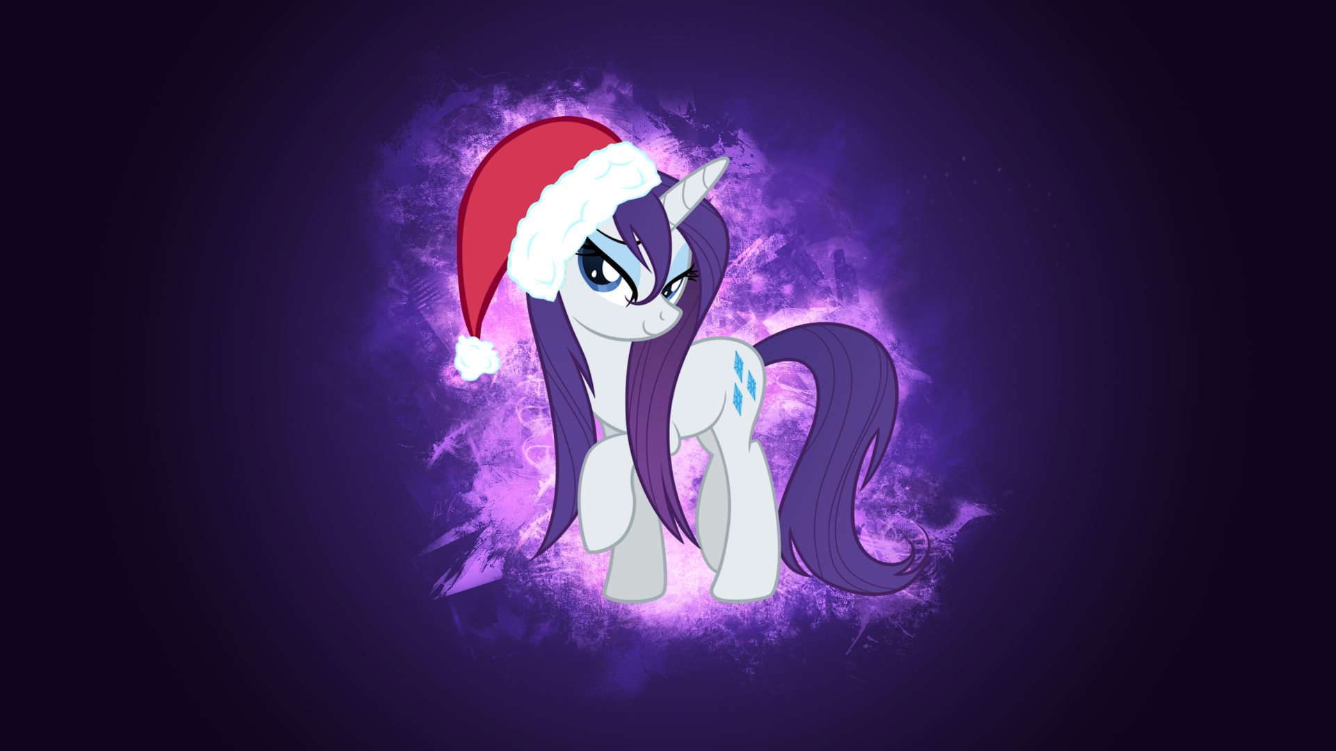 Wallpaper - Christmas Time Rarity by Equestria-Prevails and snajperpl