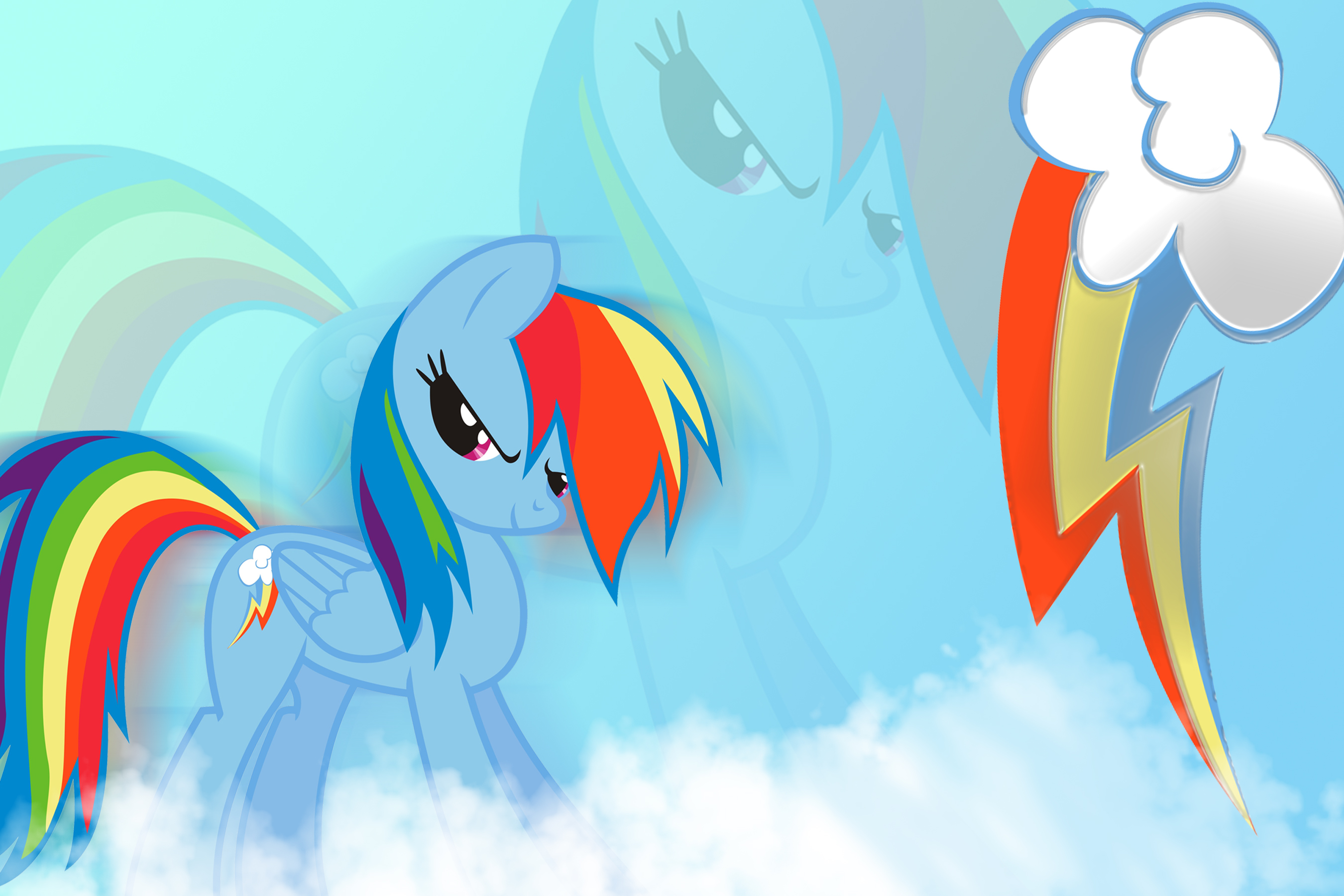 Rainbow Dash in da clouds by Spartan19