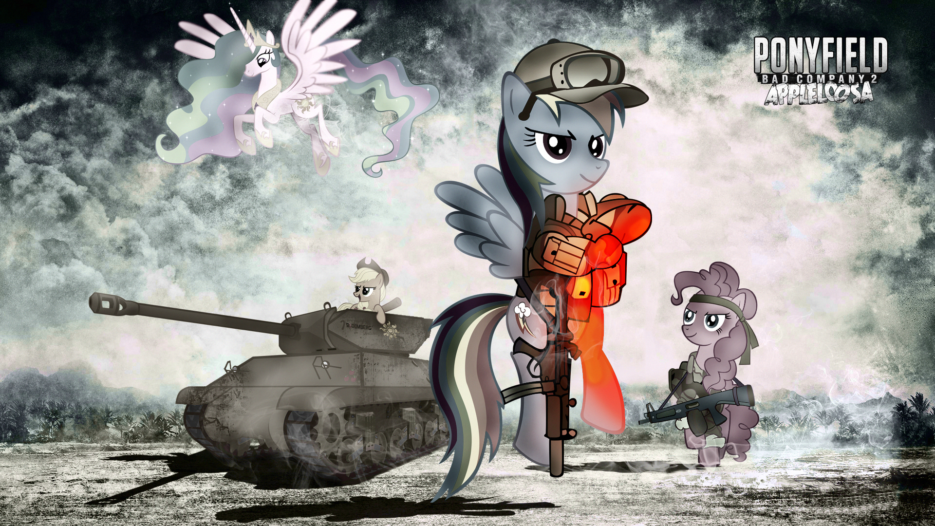 Wallpaper Crossover - Ponyfield BC2 Appleloosa by Blackm3sh, Mackaged, MrLolcats17 and ThatsGrotesque