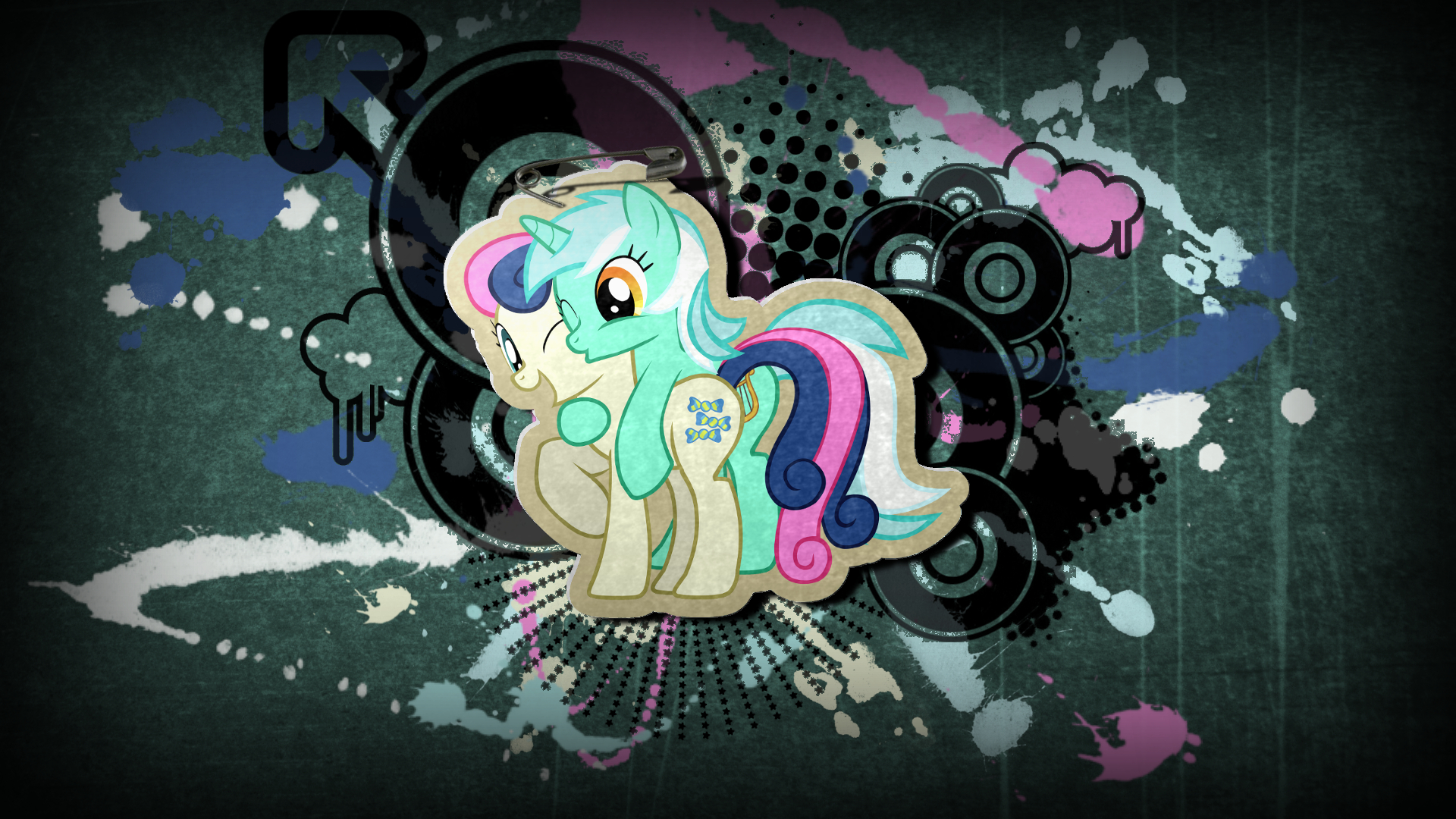 Lyra and Bonbon by ClarabellafaireStock, Glitcher007 and Mixermike622