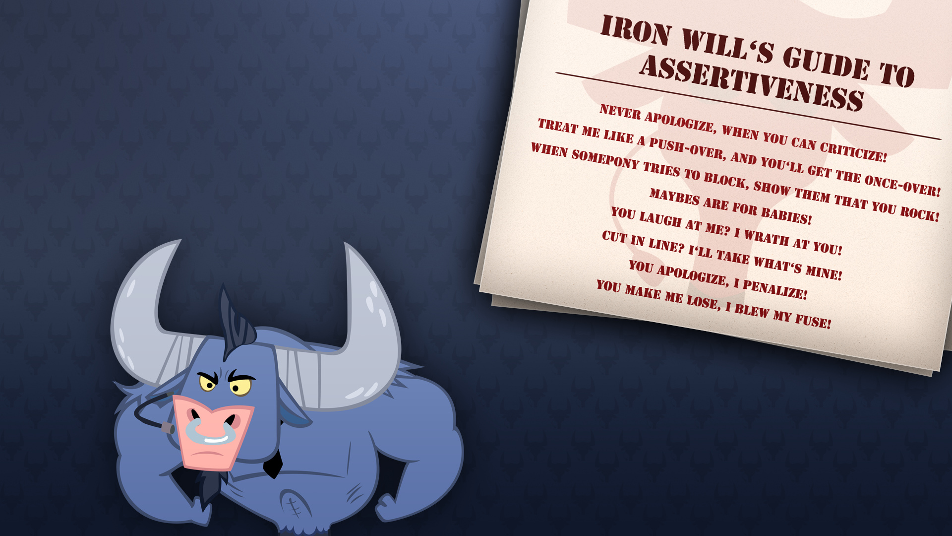 Iron Will Assertiveness Guide Wallpaper by Bardiel83, Kyute-Kitsune and TheAmazingNoodle