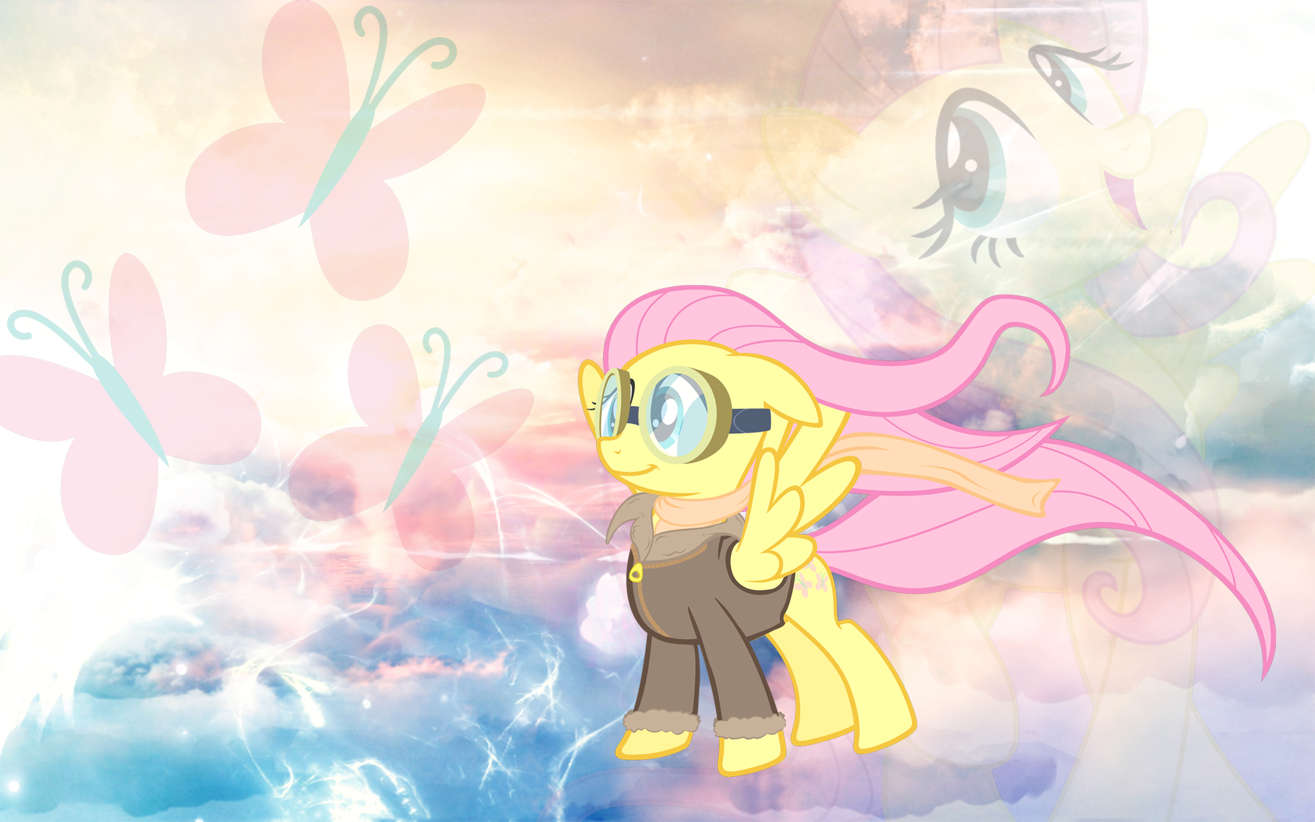 Fluttershy Wallpaper by Nicolai-B, RegolithX and Saeiter