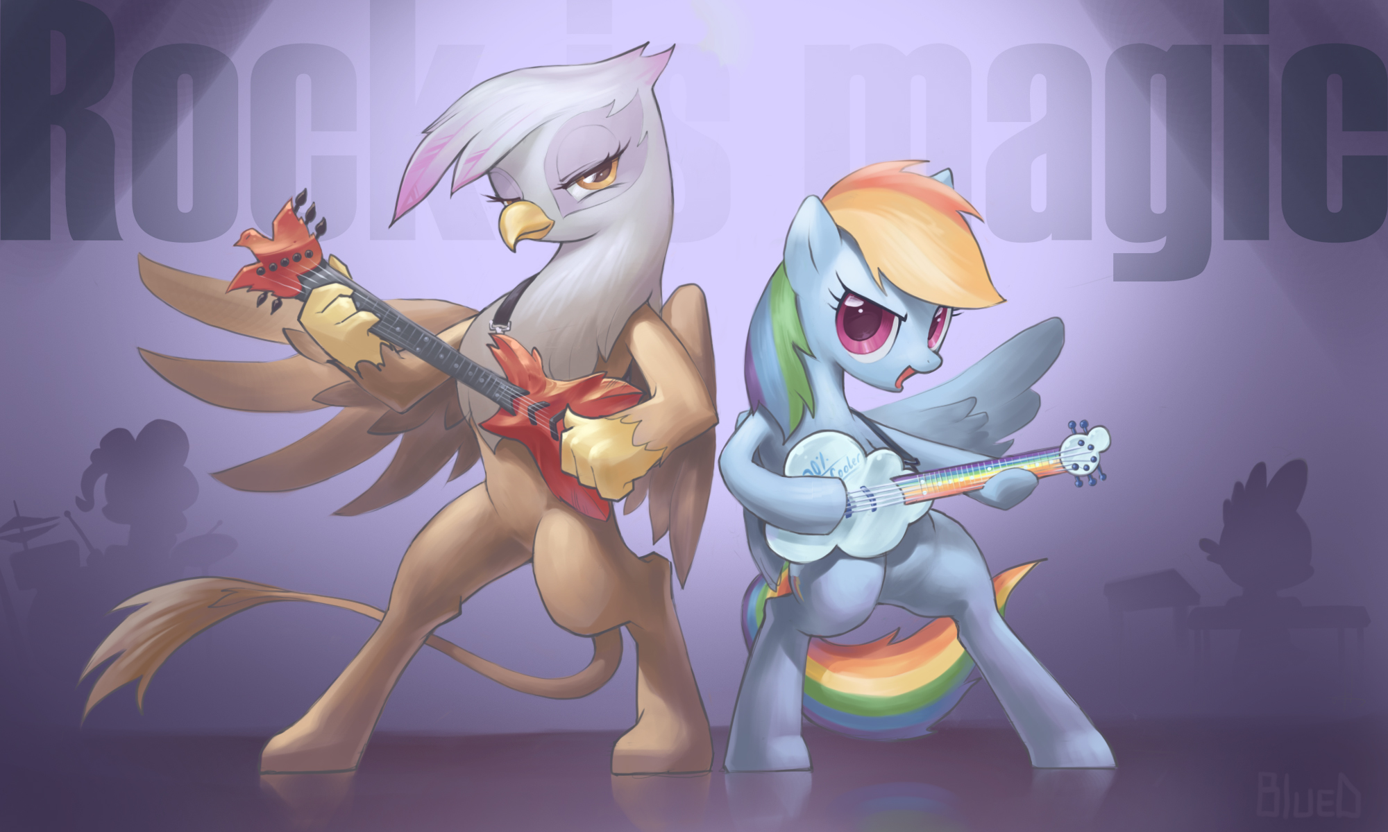 Gilda N RainbowDash rock band by BlueDrg