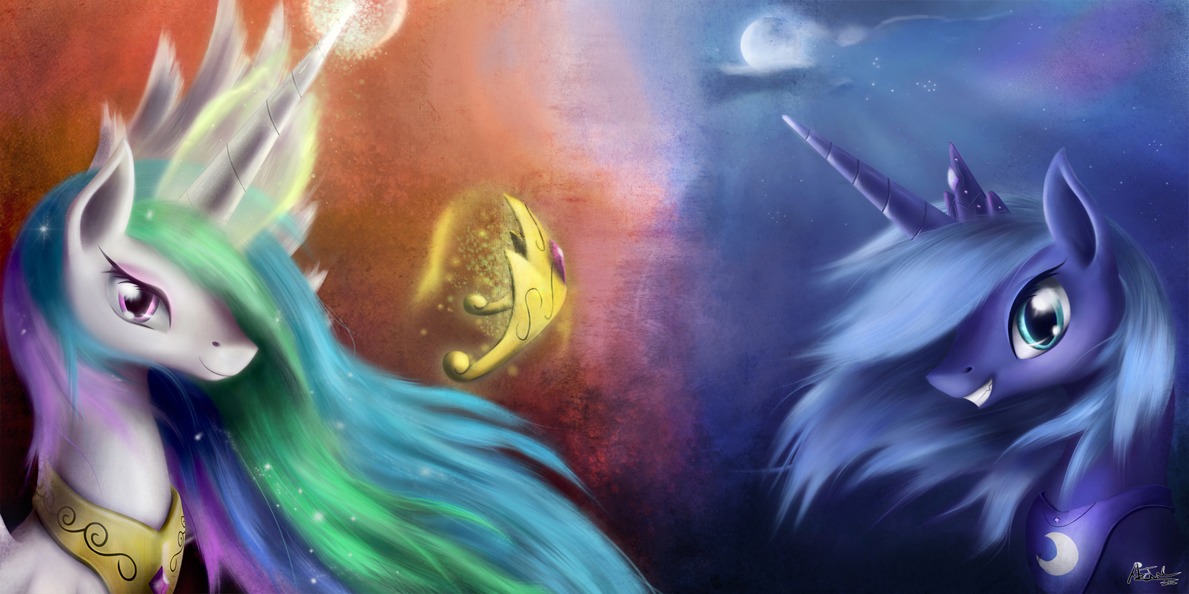 Celestia and Luna Wallpaper Edition by aJVL