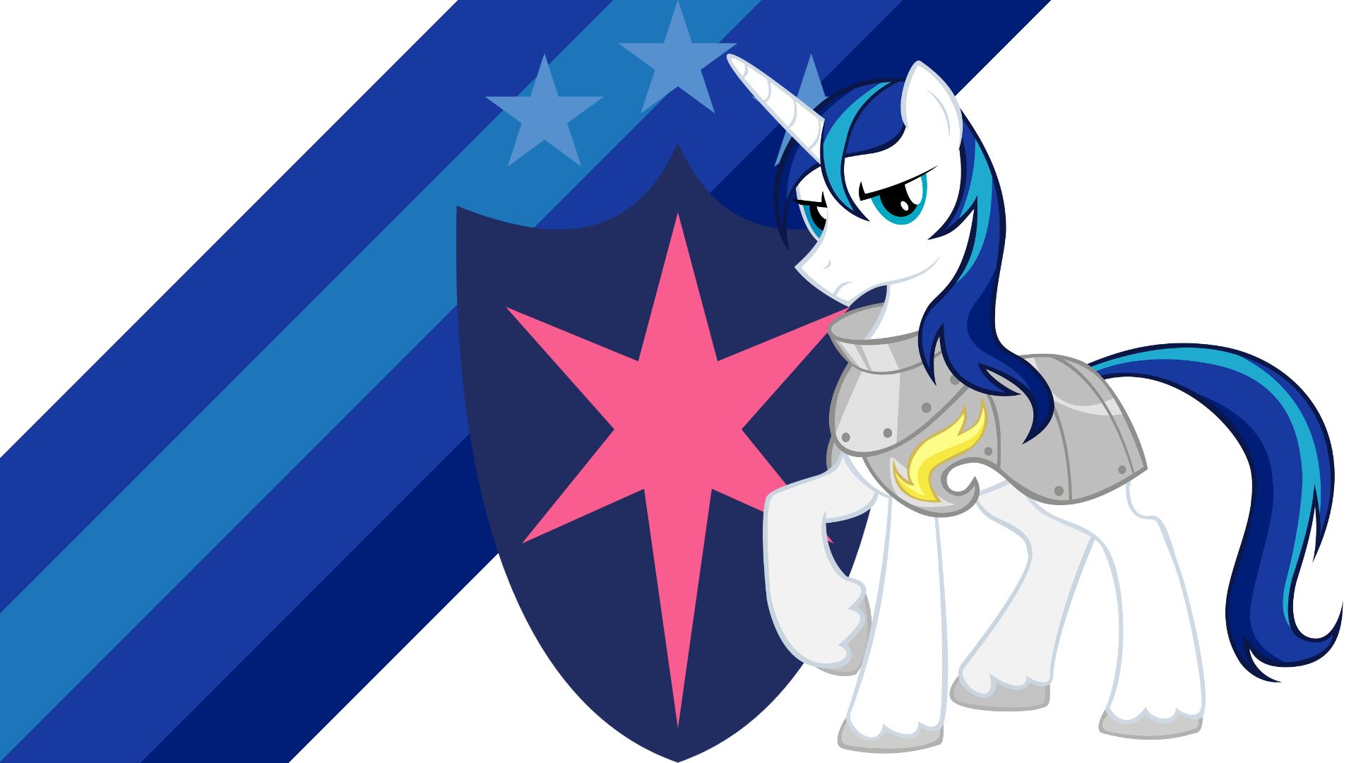 Minimalist Wallpaper 84: Shining Armor by aeroyTechyon-X, Softfang and ZuTheSkunk