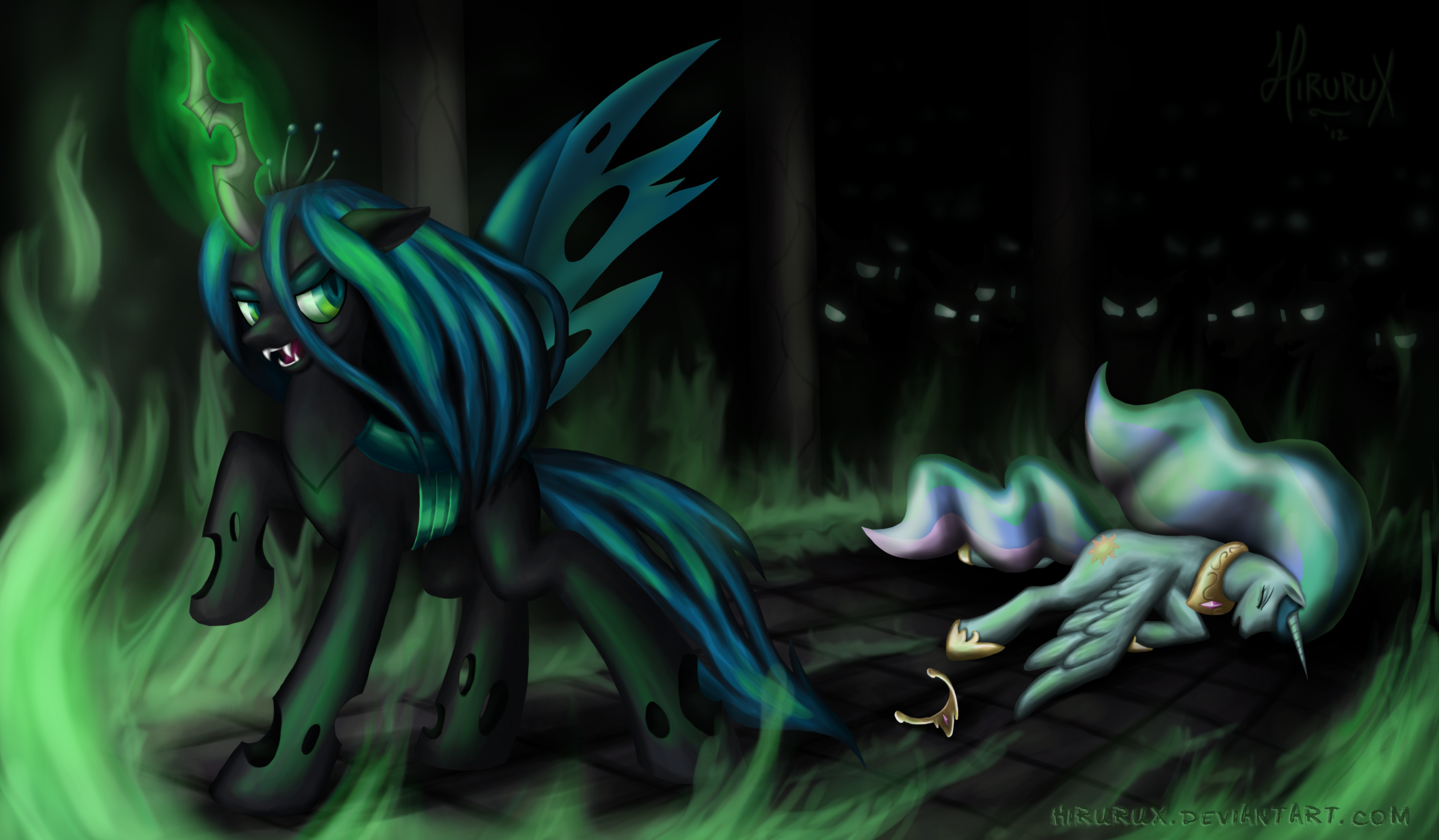 Chrysalis + Celestia by hirurux