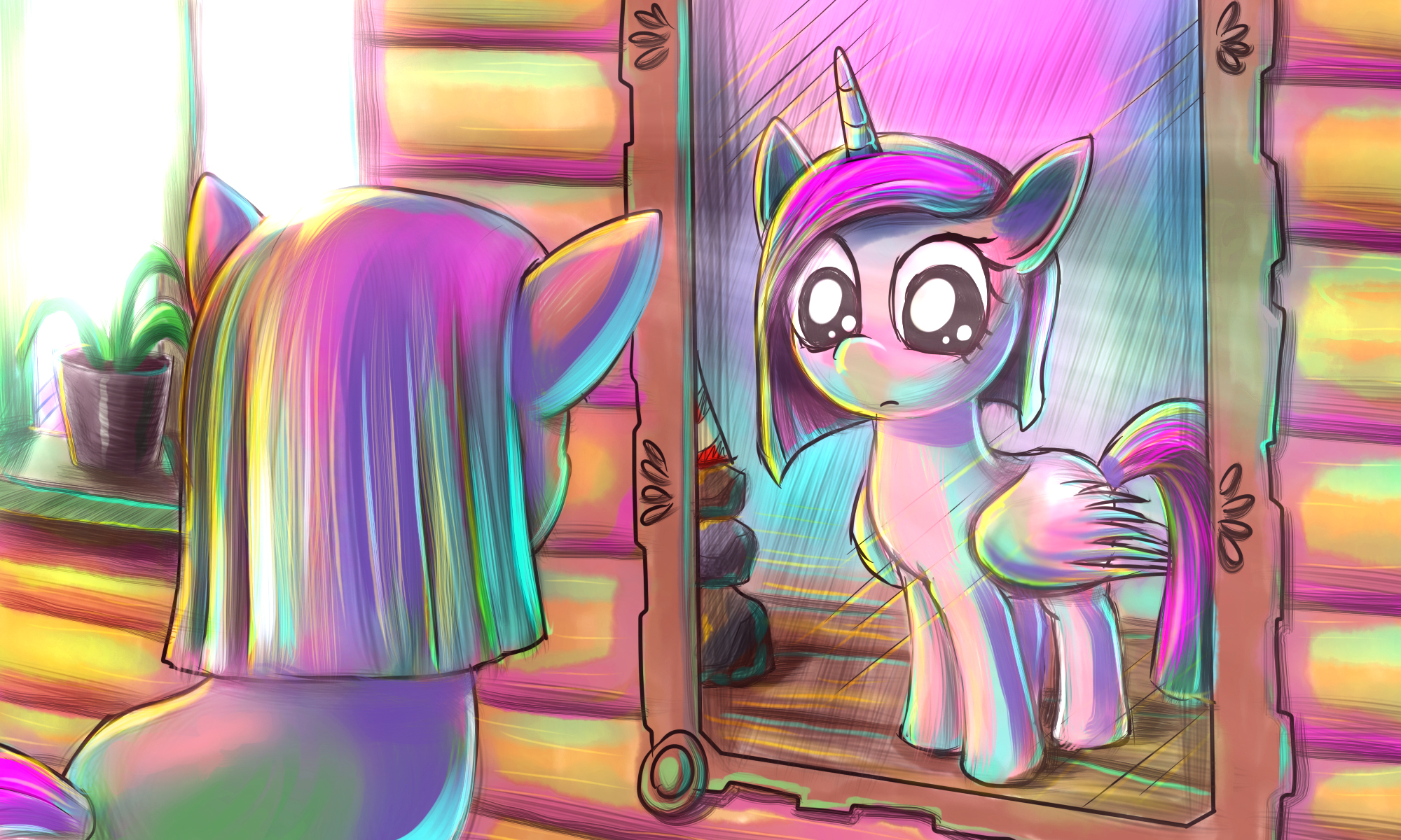 Pinkie Pie n Magic Mirror (Color) by alexmakovsky