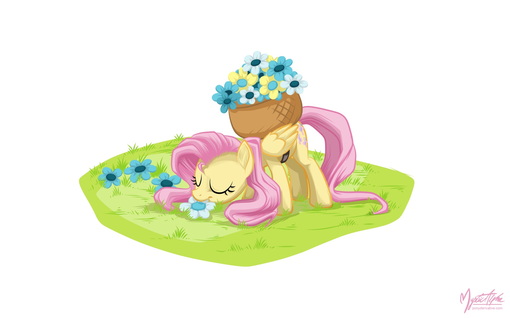 Fluttershy - Flower Picking by mysticalpha
