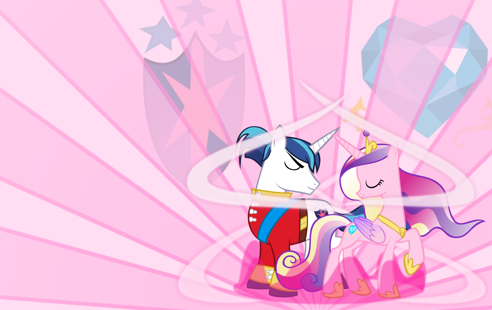 Shining Armor and Cadence Desktop Wallpaper by 90Sigma, AlphaMuppet, Catnipfairy and Icaron