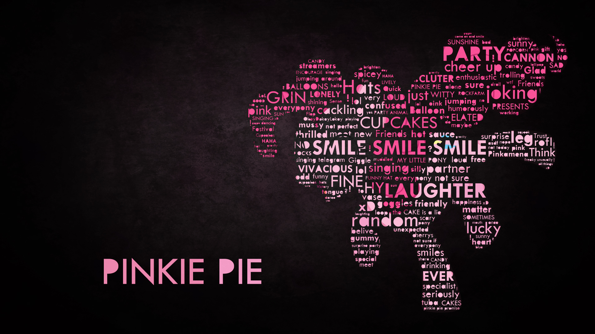 Typography of a Pinkie Pie by HairyFox