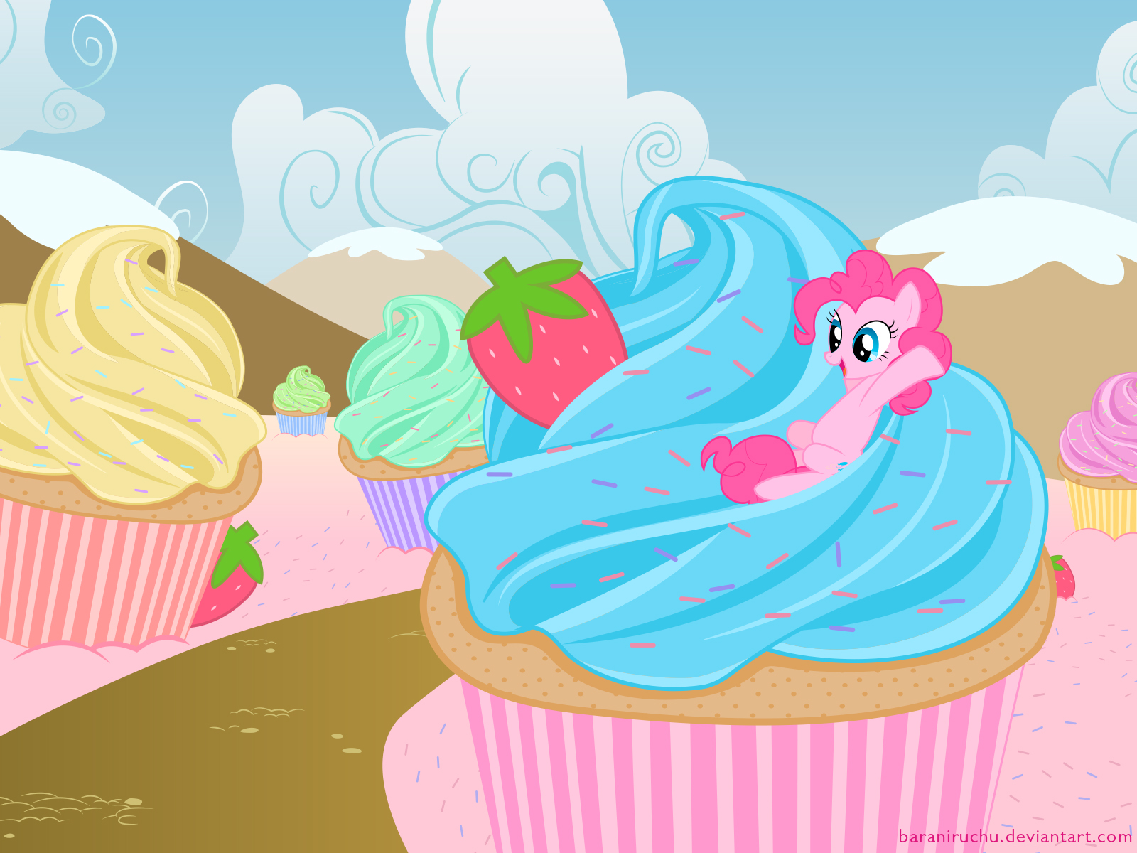 Cupcake Land Pinkie Pie Wallpaper by Baraniruchu