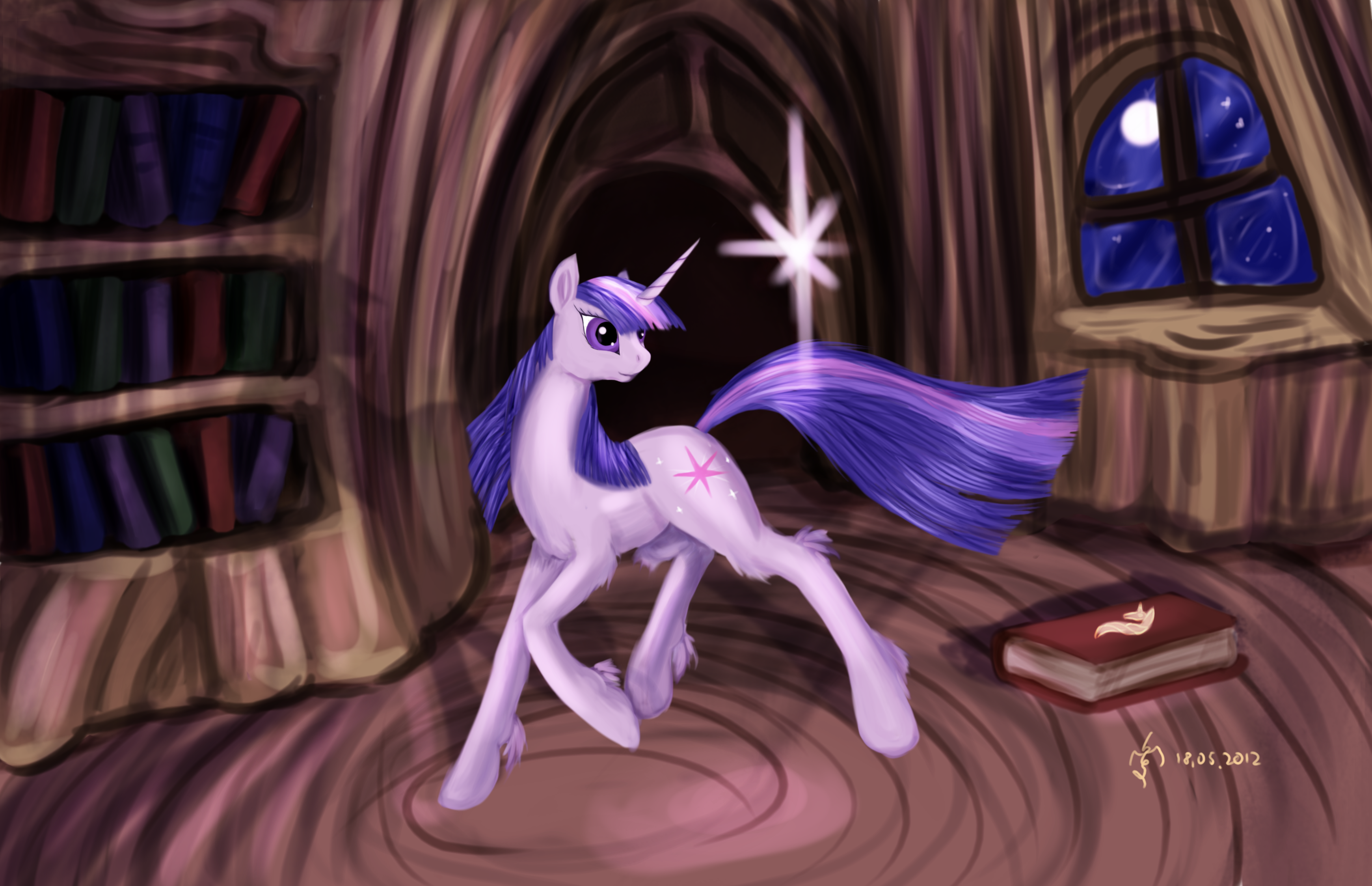 Twilight Sparkle is casts a spell by Dalagar