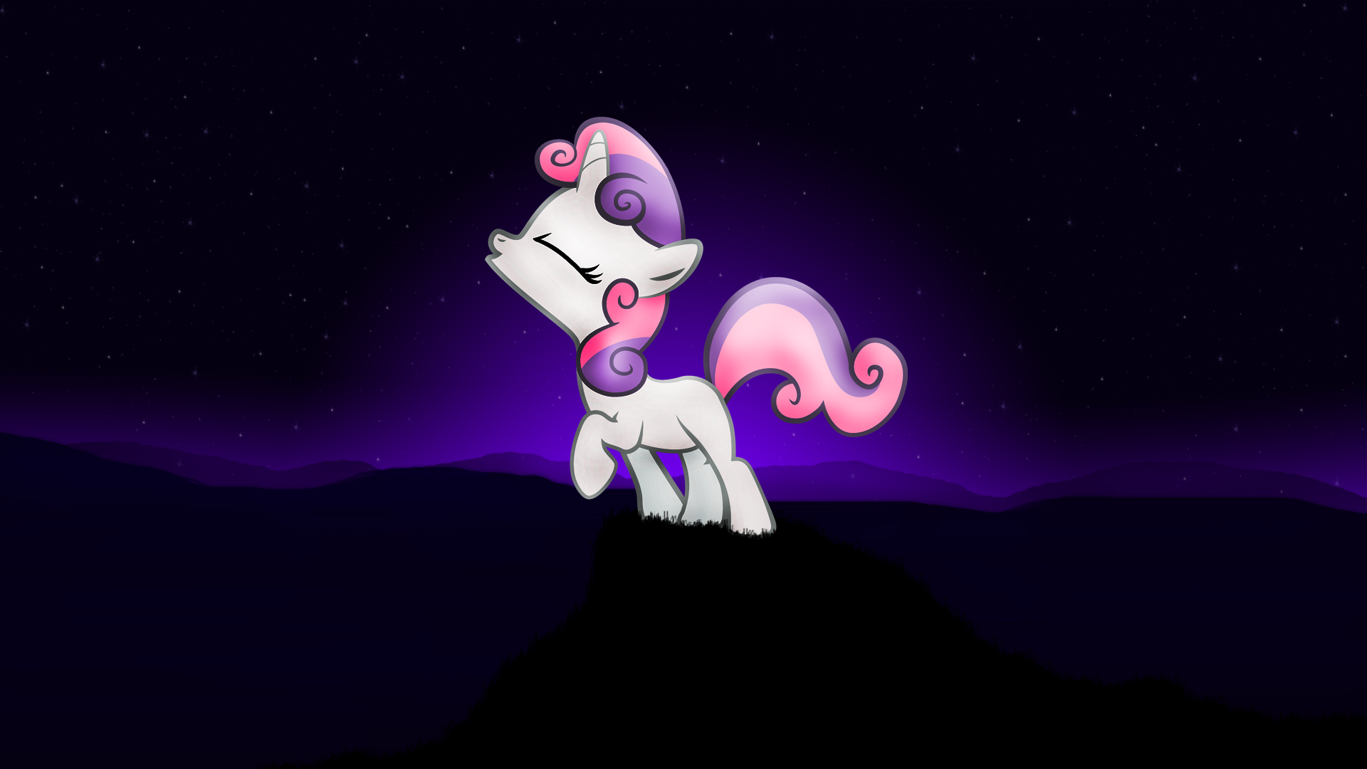 singing in the night sweetie belle wallpaper by rhubarb-leaf