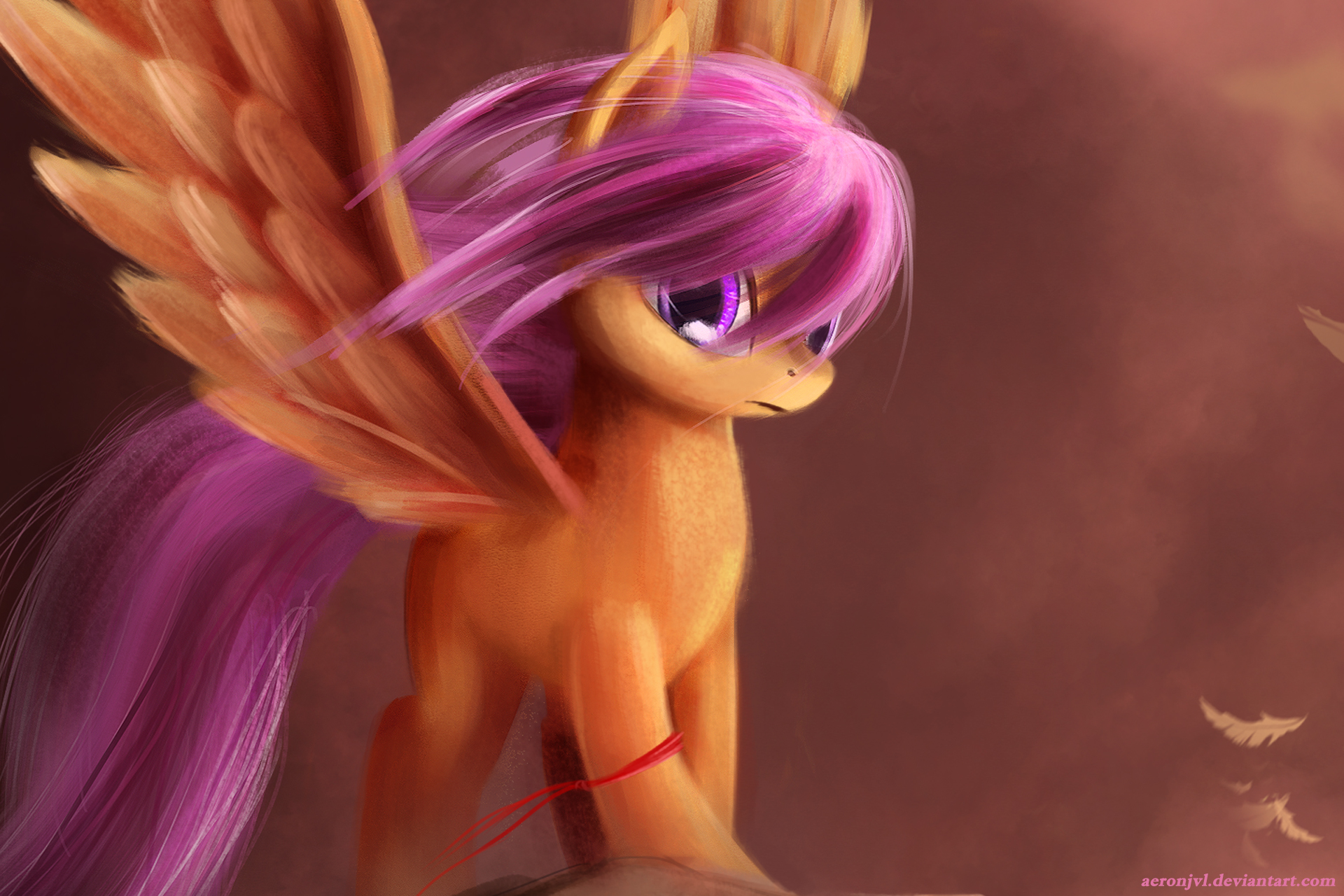 Crusaders - Scootaloo: Wallpaper edition by aJVL