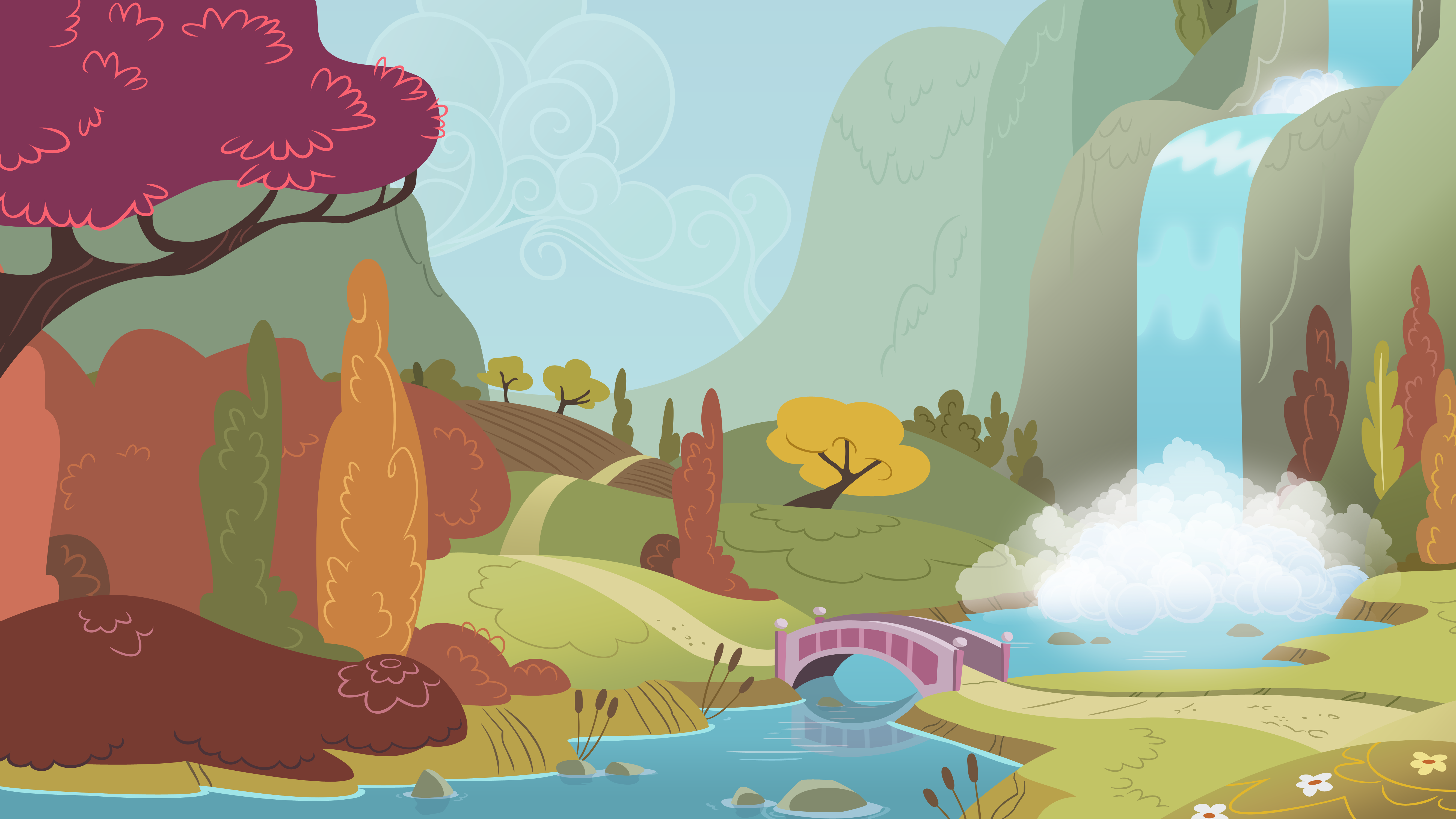 Background Scenery Autumn Valley by TimeImpact