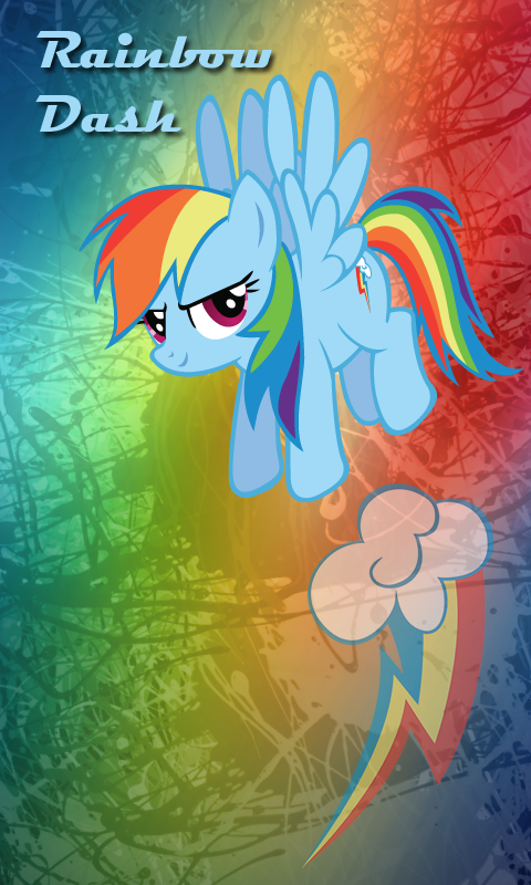 Rainbow Dash Win7 Phone BG by Tecknojock