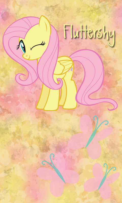 Fluttershy Win7 Phone BG by Tecknojock