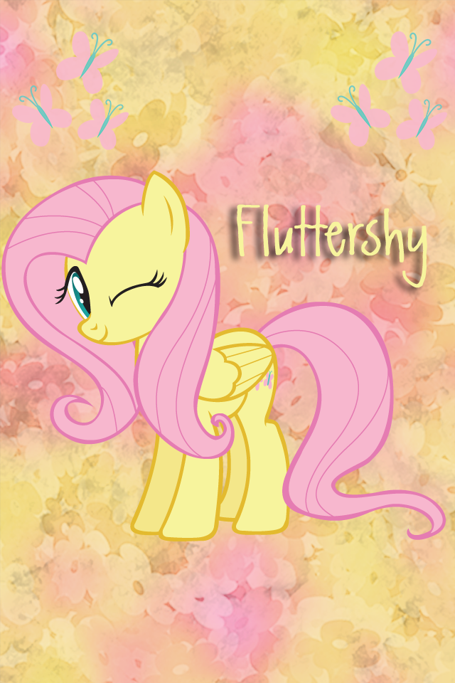 Fluttershy Iphone BG by Tecknojock