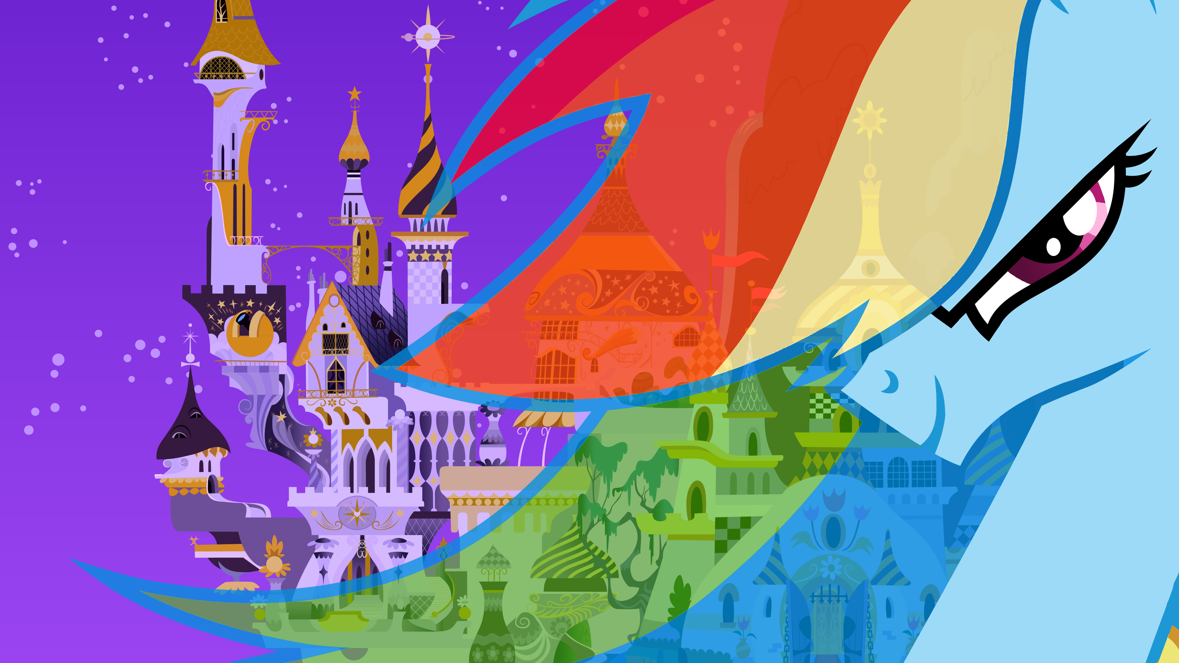 Rainbow Dash Canterlot Wallpaper by Kishmond, MultiverseCafe and RDbrony16