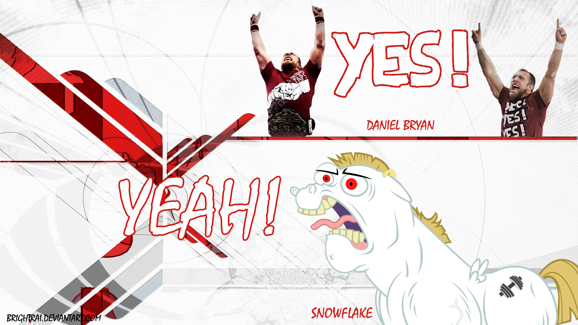 Snowflake YEAH! and Daniel Bryan YES! by brightrai