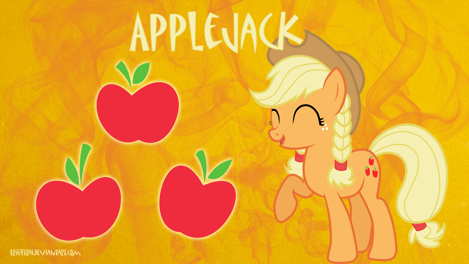 Applejack Ponytail Braids Wallpaper by brightrai