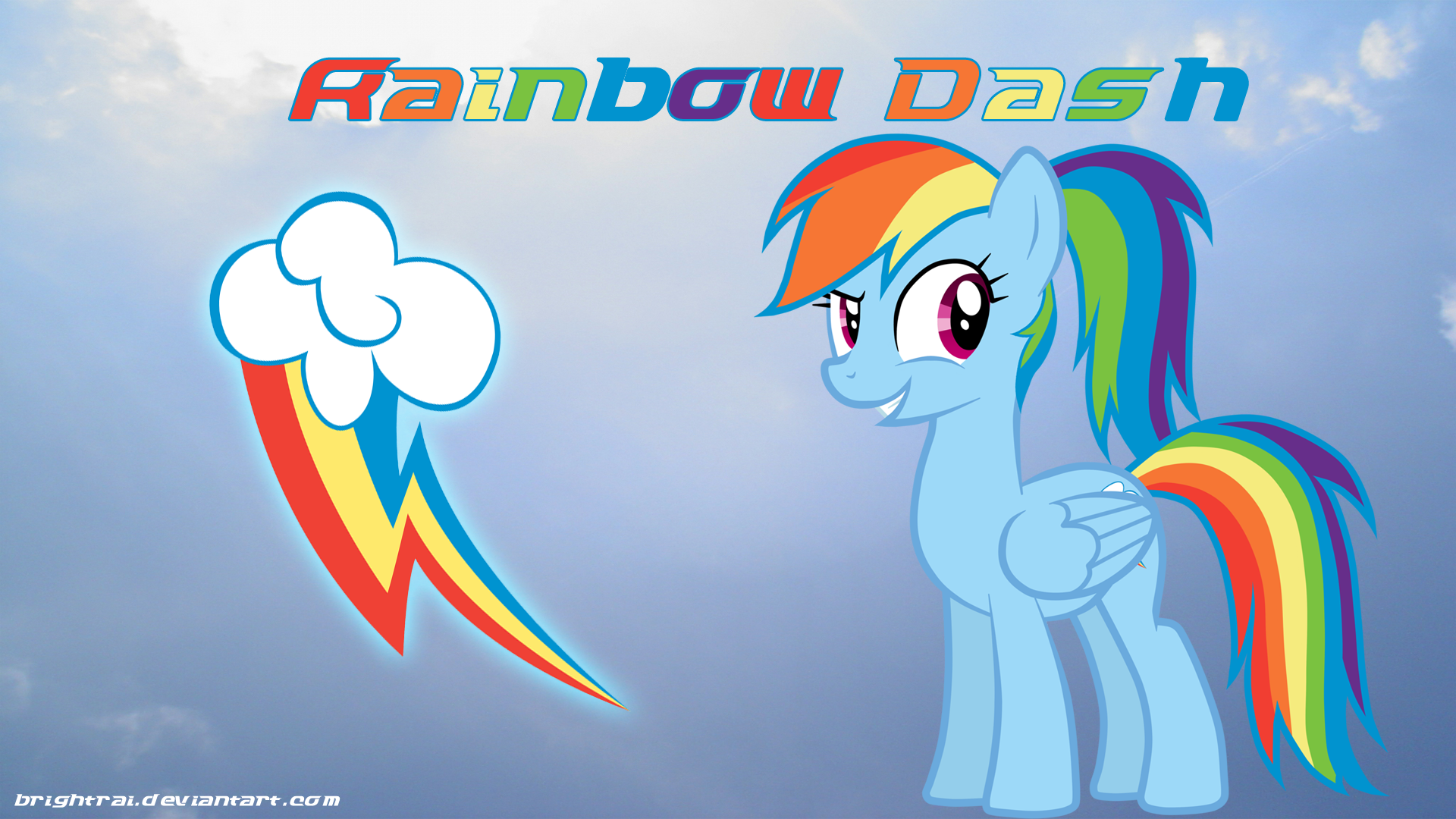 Rainbow Dash Ponytail Wallpaper by brightrai