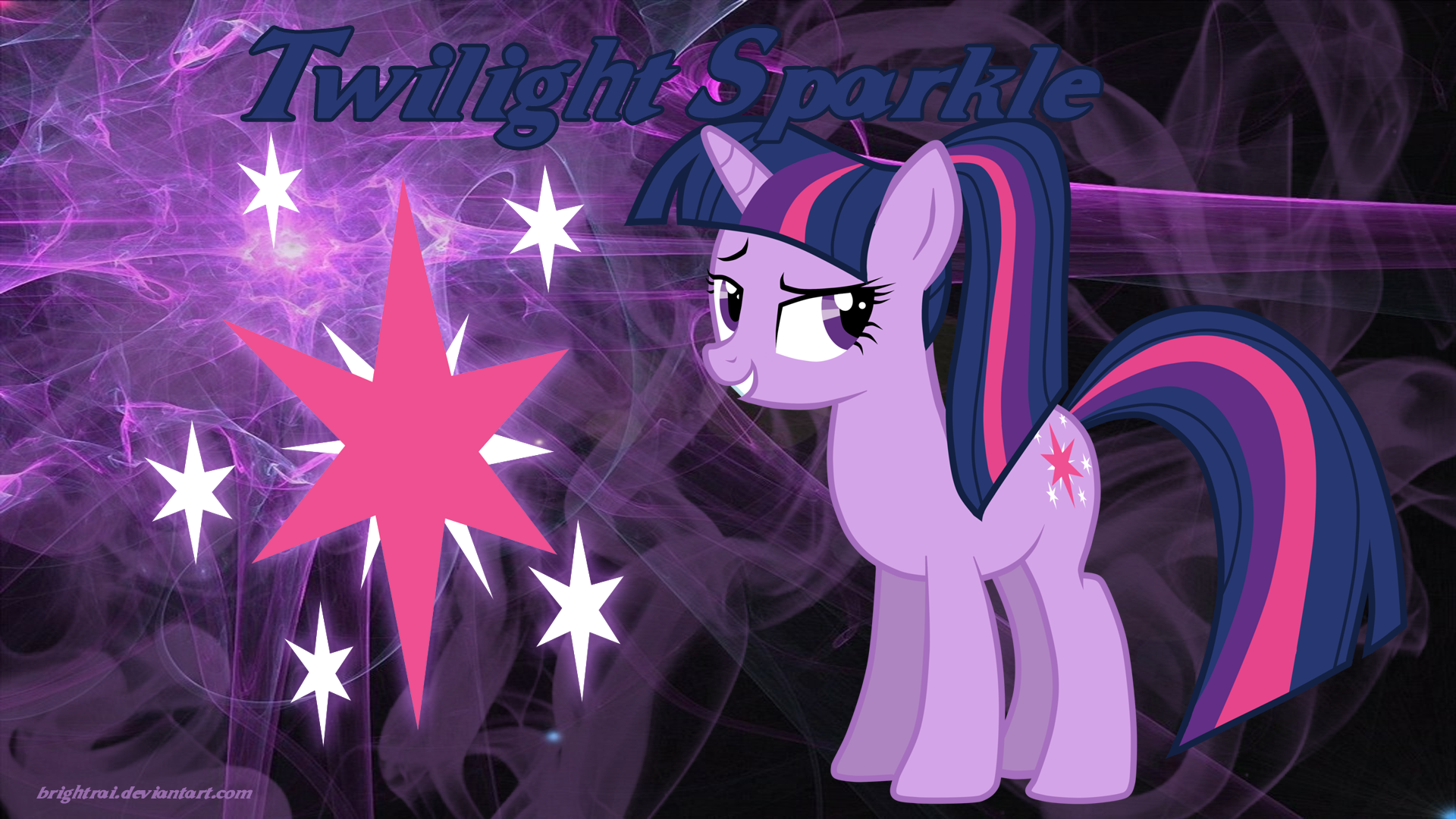 Twilight Sparkle Ponytail Wallpaper by brightrai