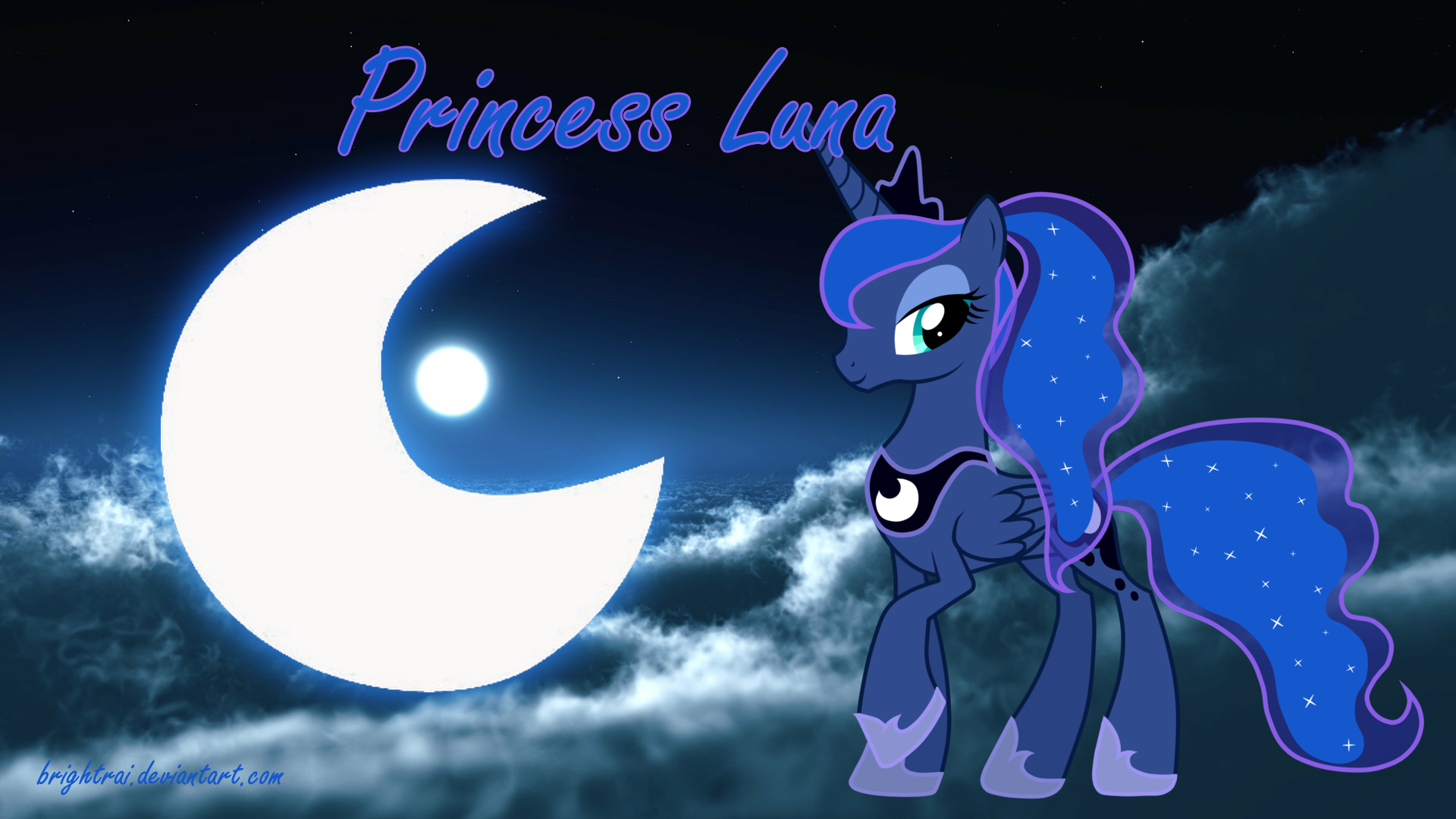 Princess Luna Ponytail Wallpaper by brightrai and JennieOo