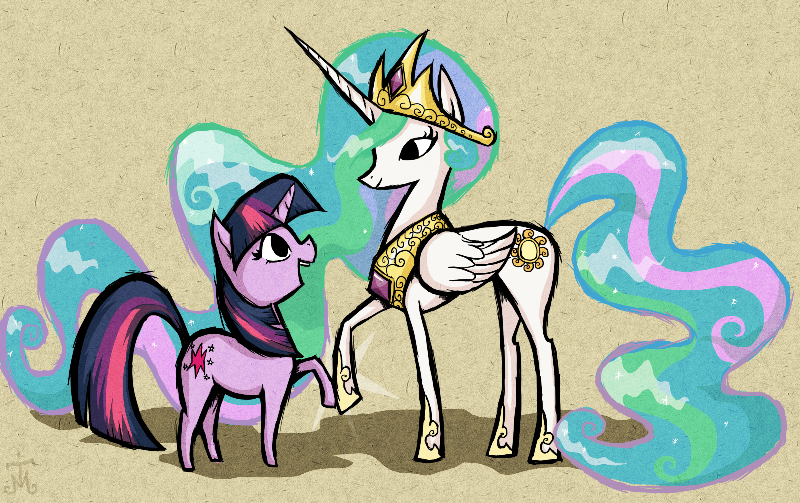 Wind Waker Style Celestia and Twilight by GiyganMage