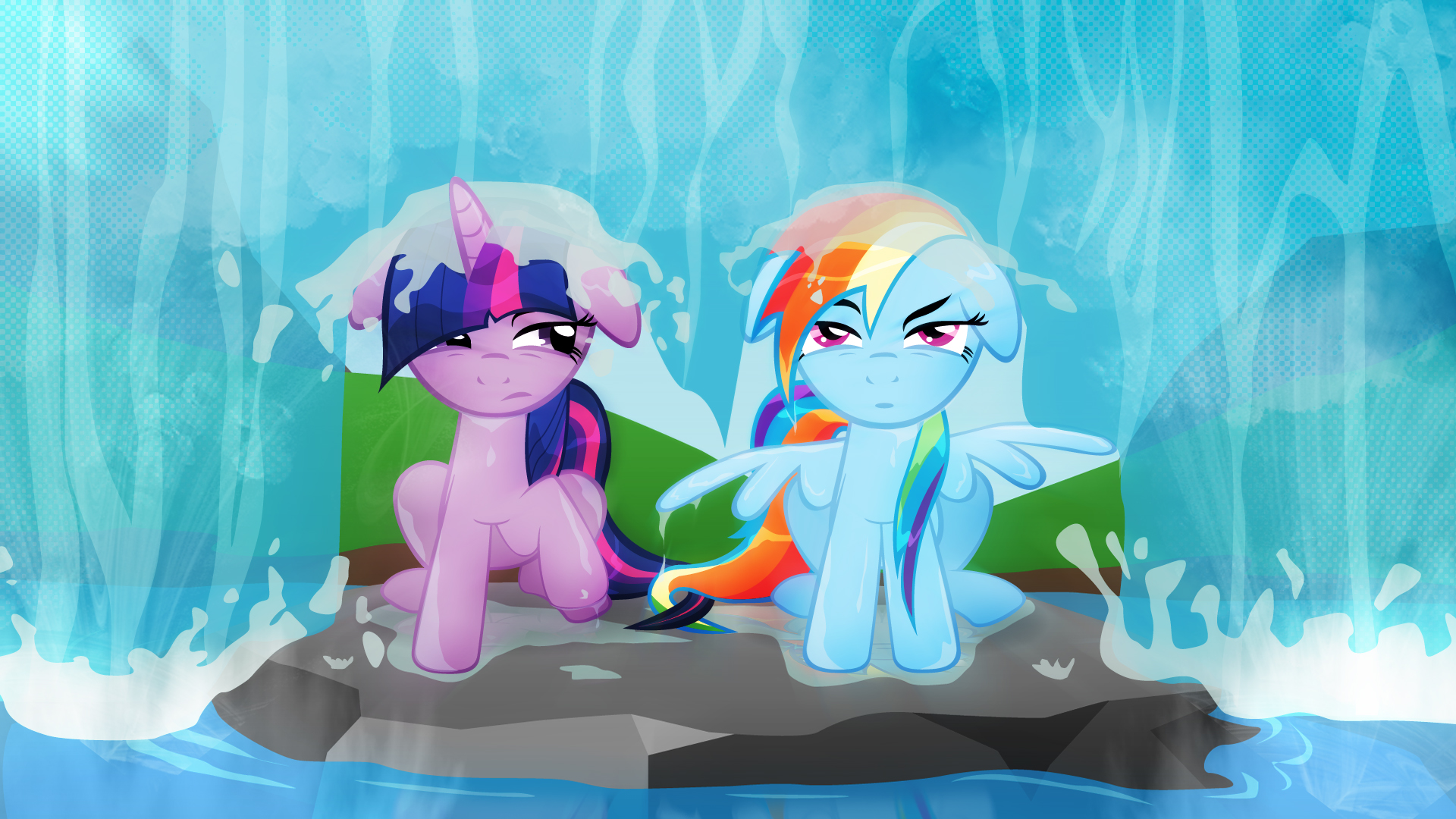 Twilight and Dashie ~The Waterfall non Font by Rariedash