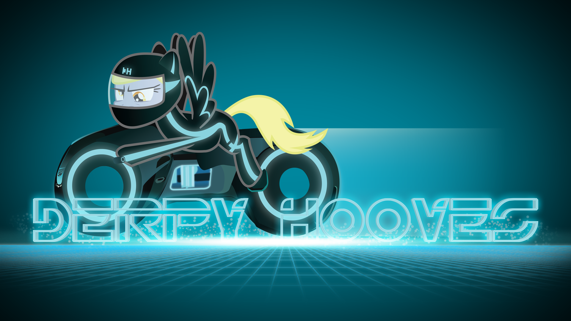 Derpy Hooves Tron Wallpaper by BlueDragonHans and Smashinator