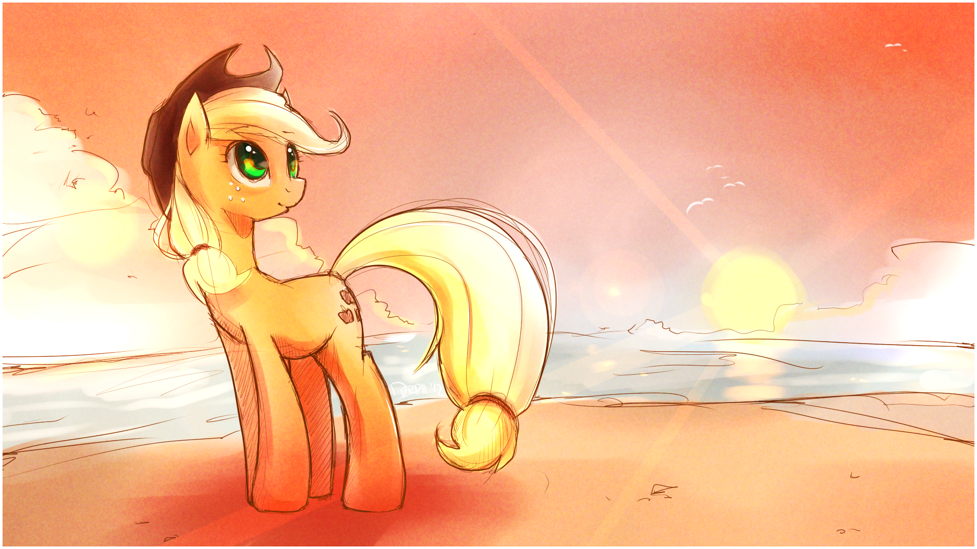 By the way, an Applejack wallpaper by derpiihooves
