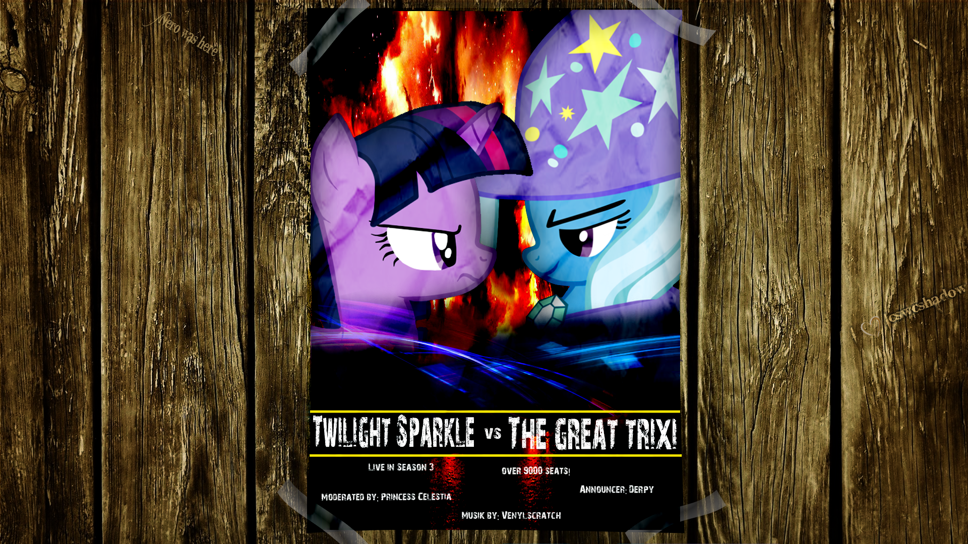 MLP:FiM Season 3 Twilight and Trixi Wallpaper by Zoxxiify