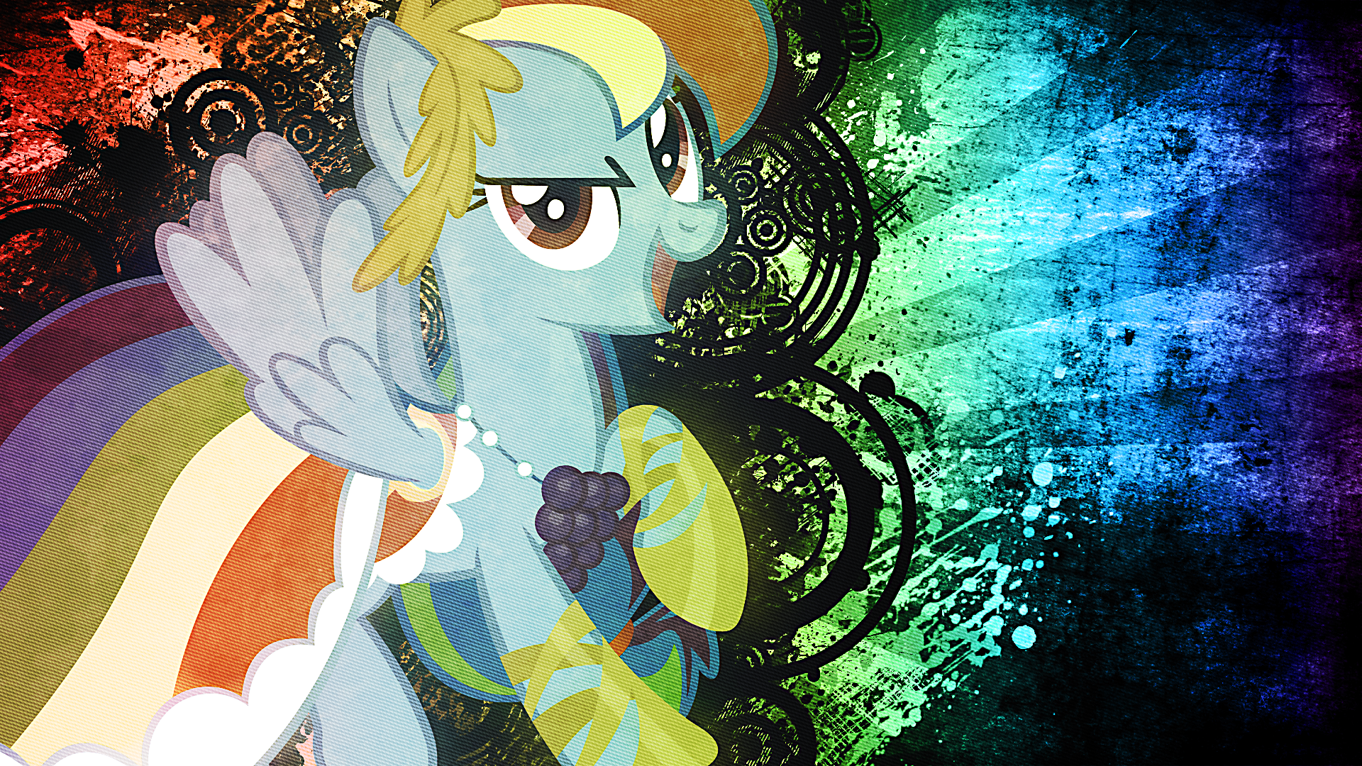 Rainbow Dash Gala Grunge Wallpaper by Tzolkine