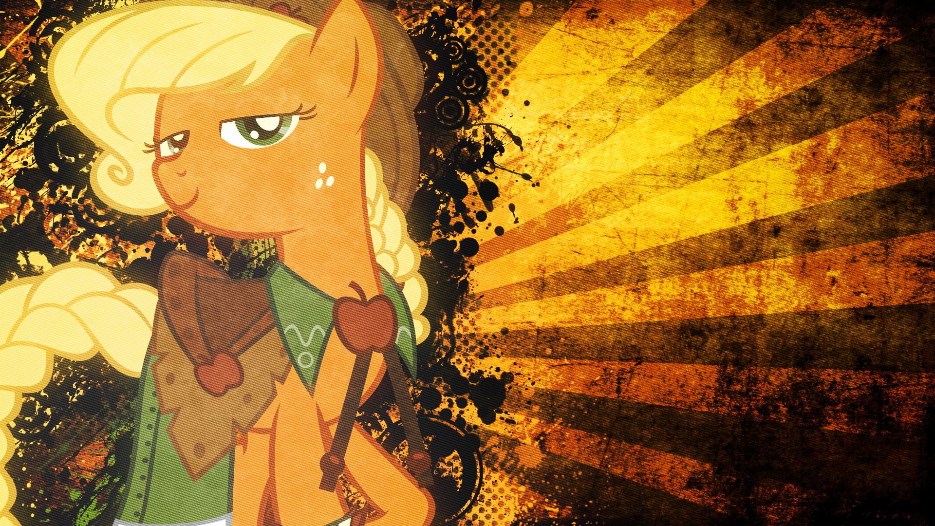 Gala Applejack Grunge Wallpaper by Tzolkine