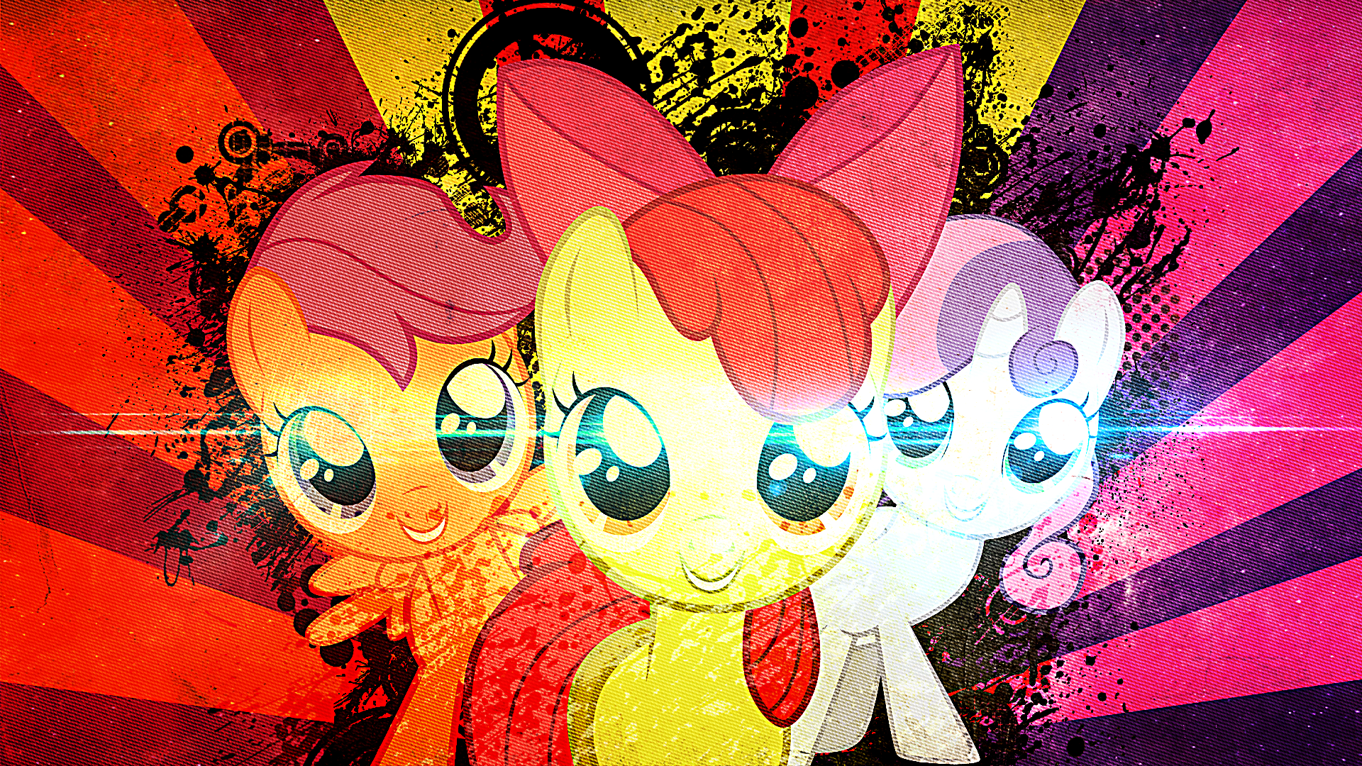 Cutie Mark Crusaders Grunge Wallpaper! Yaaaay! by nowego and Tzolkine