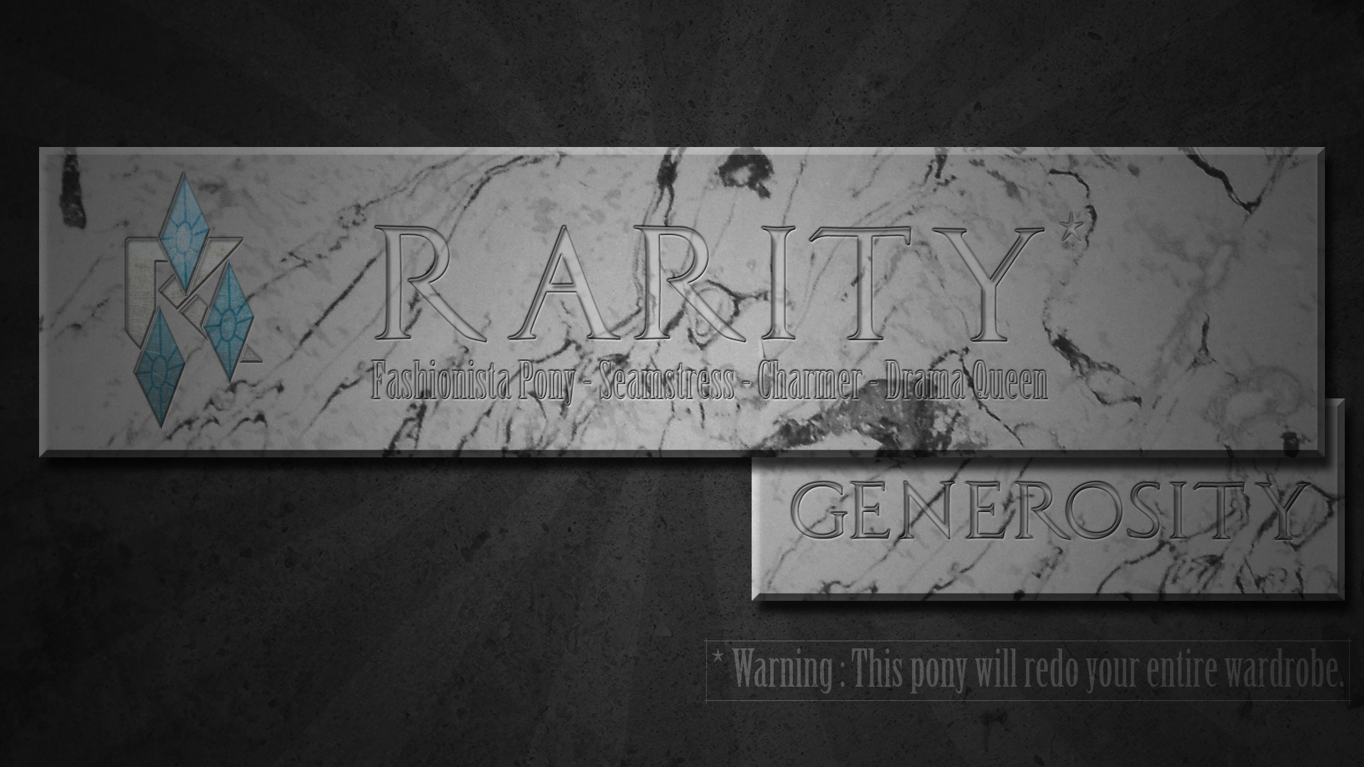 Rarity - warning banner by BlackGryph0n and pims1978