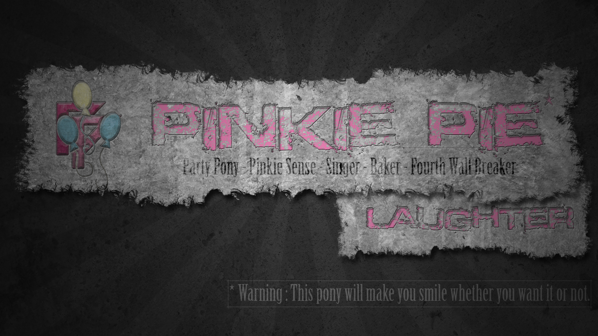 Pinkie Pie - warning banner by BlackGryph0n and pims1978