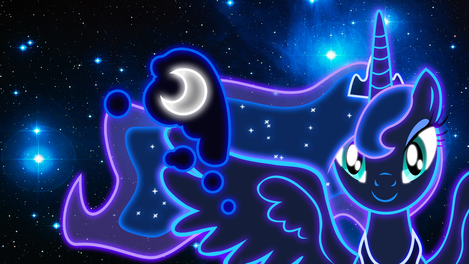 Neon Princess Luna Wallpaper by ultimateultimate