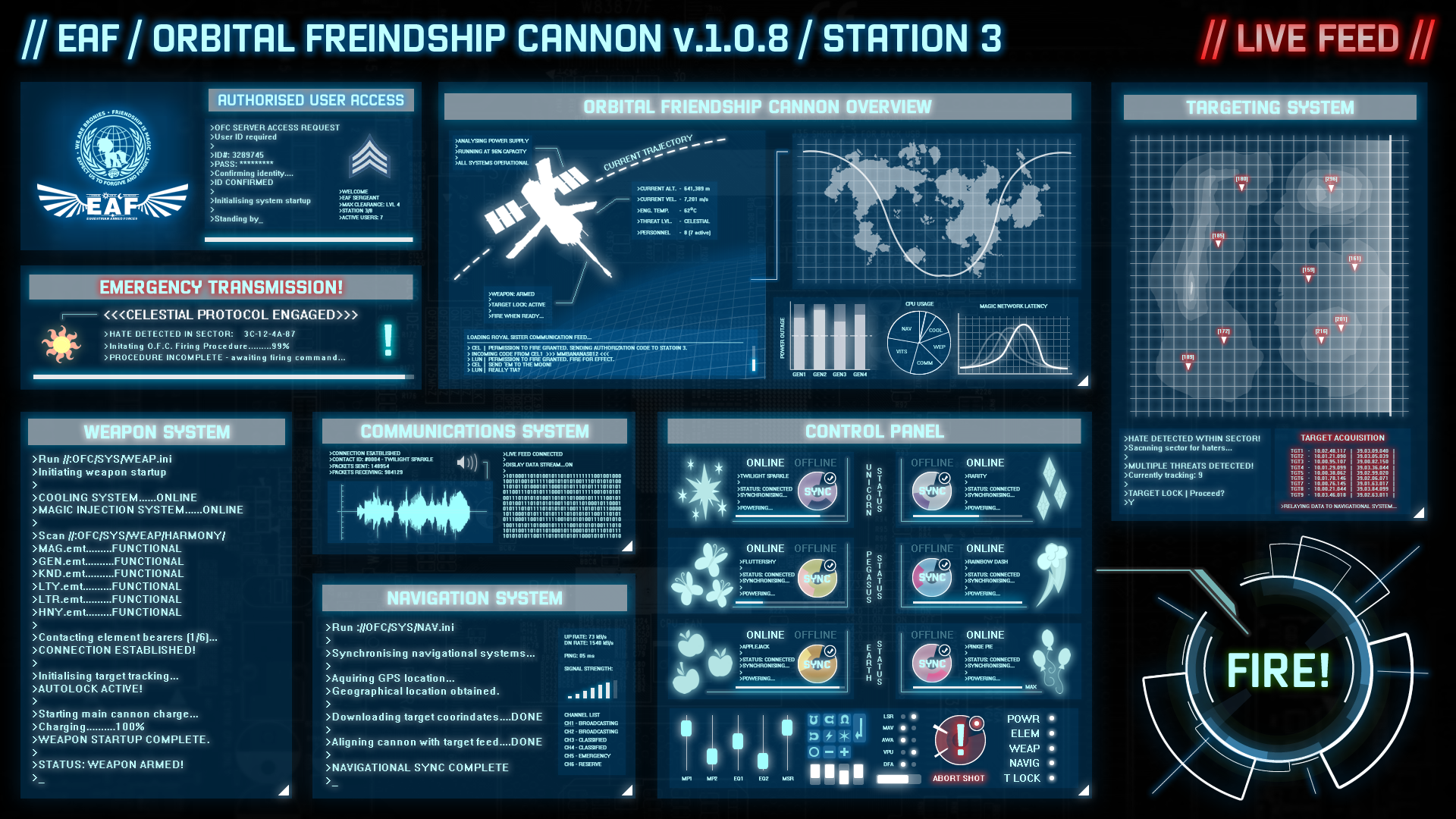 EAF - Orbital Friendship Cannon Interface by BlackGryph0n and smokeybacon