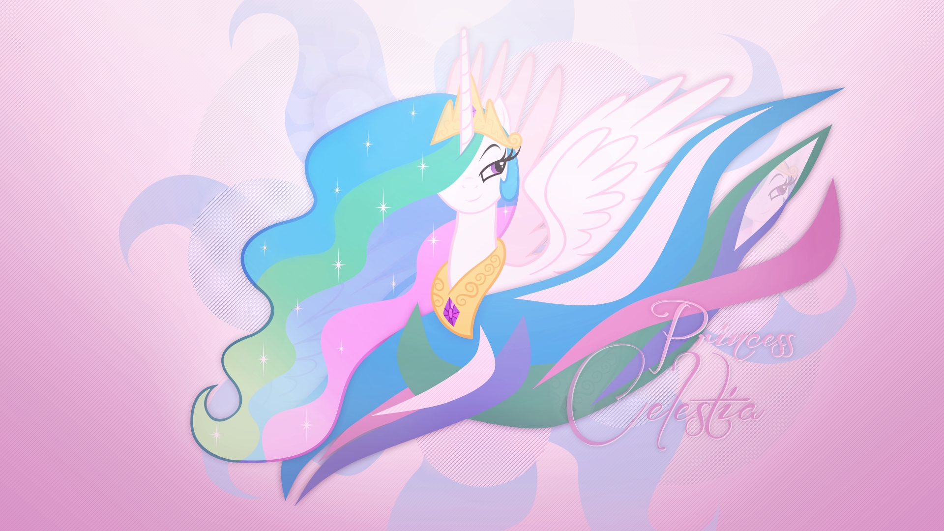 Princess Celestia (Wallpaper) by Prollgurke and Santafer