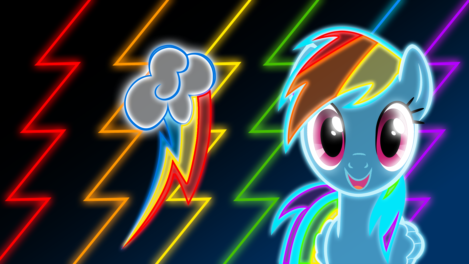 Neon Rainbow Dash Wallpaper by ultimateultimate